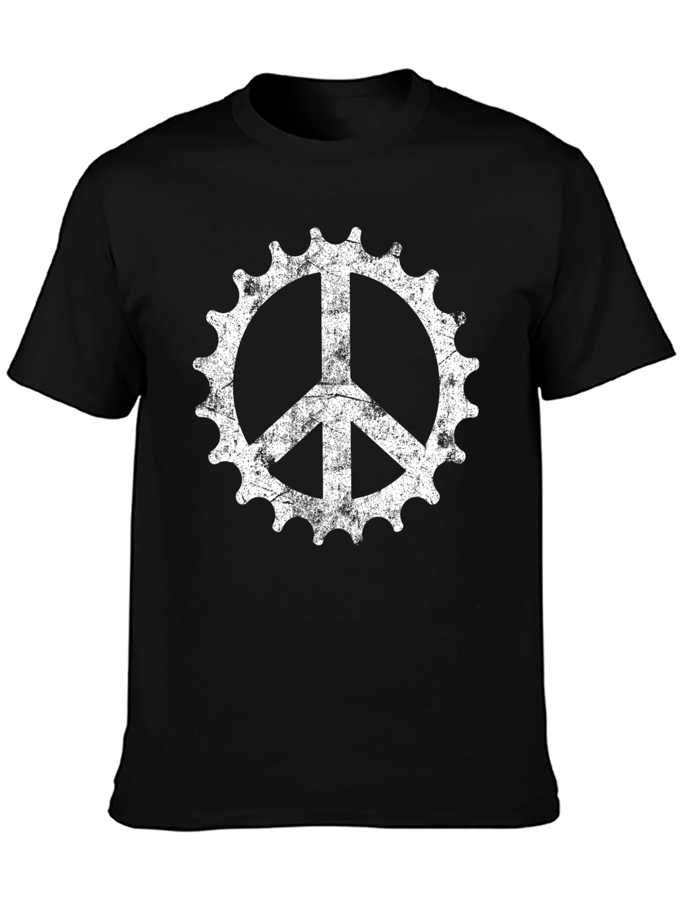 Bike Peace Sign Graphic Tee - Black