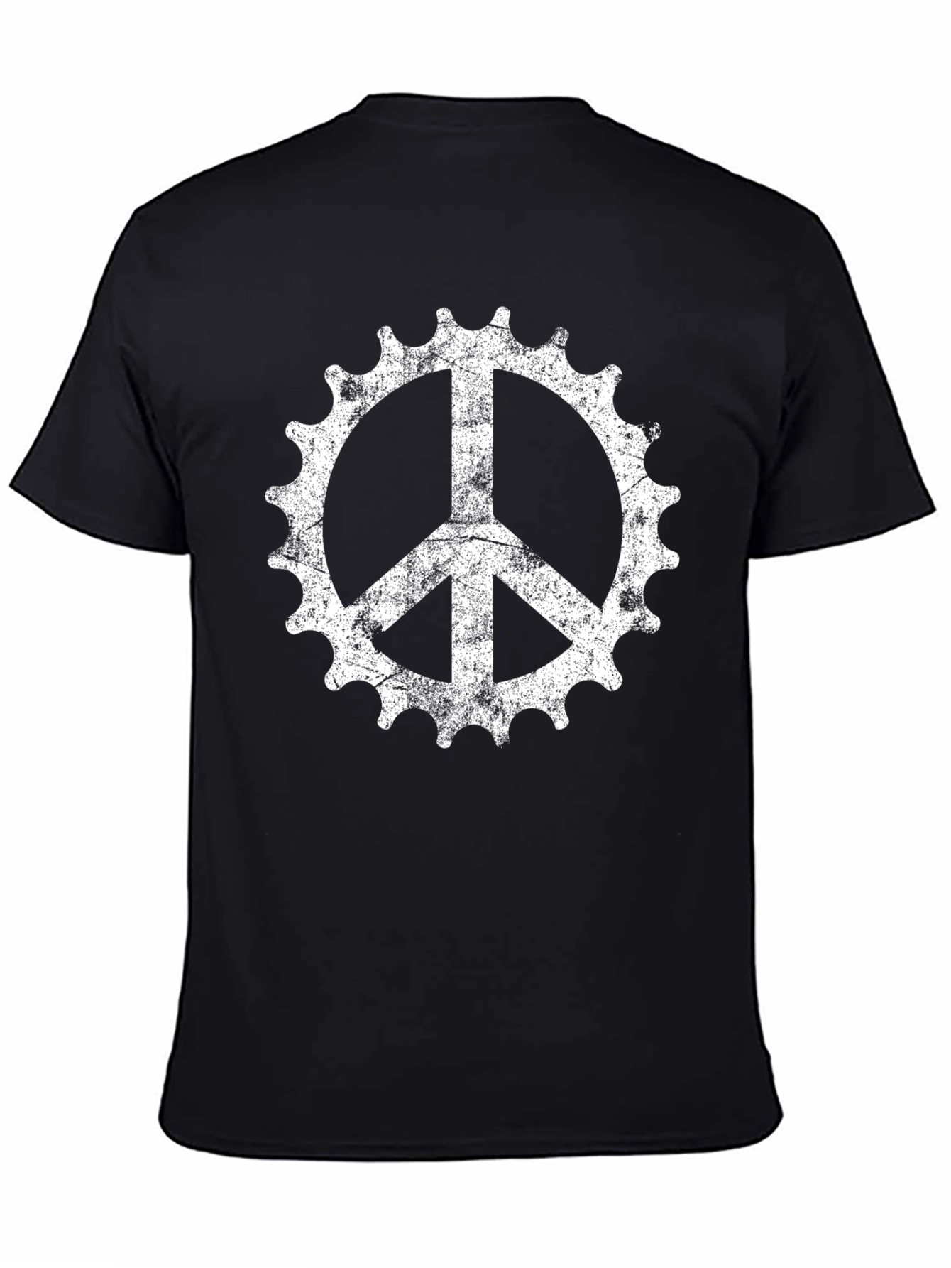 Bike Peace Sign Graphic Tee - Black