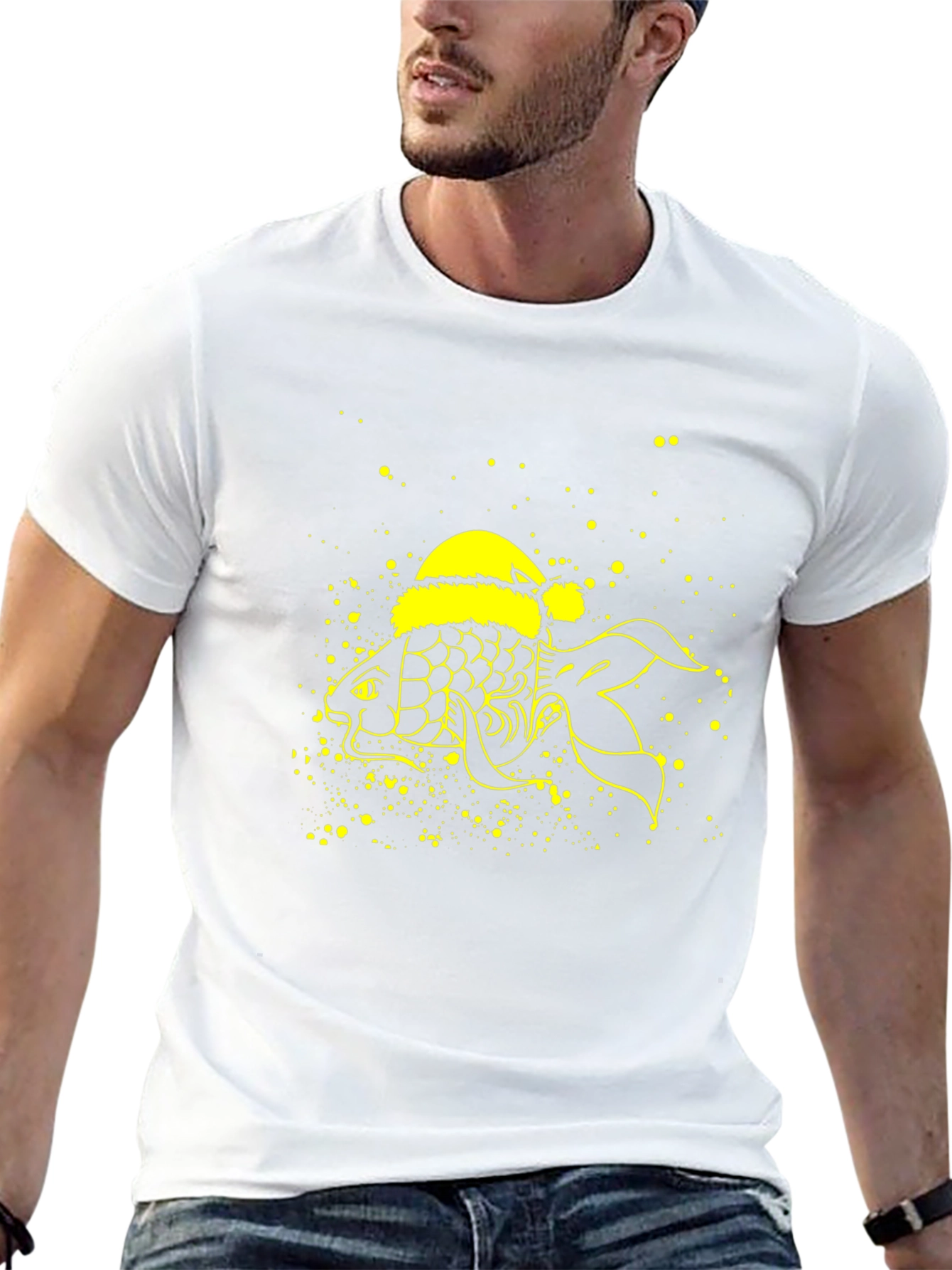 Festive Fish T-Shirt - Holiday Novelty Tee