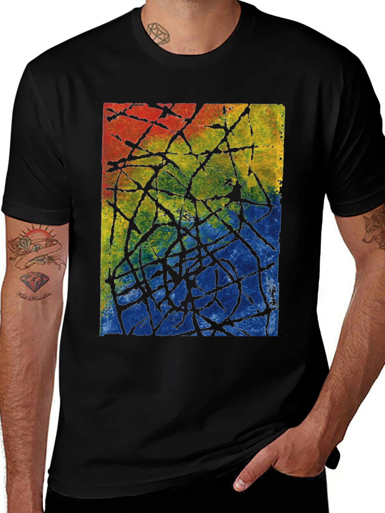 Abstract Art Mens Black T-Shirt