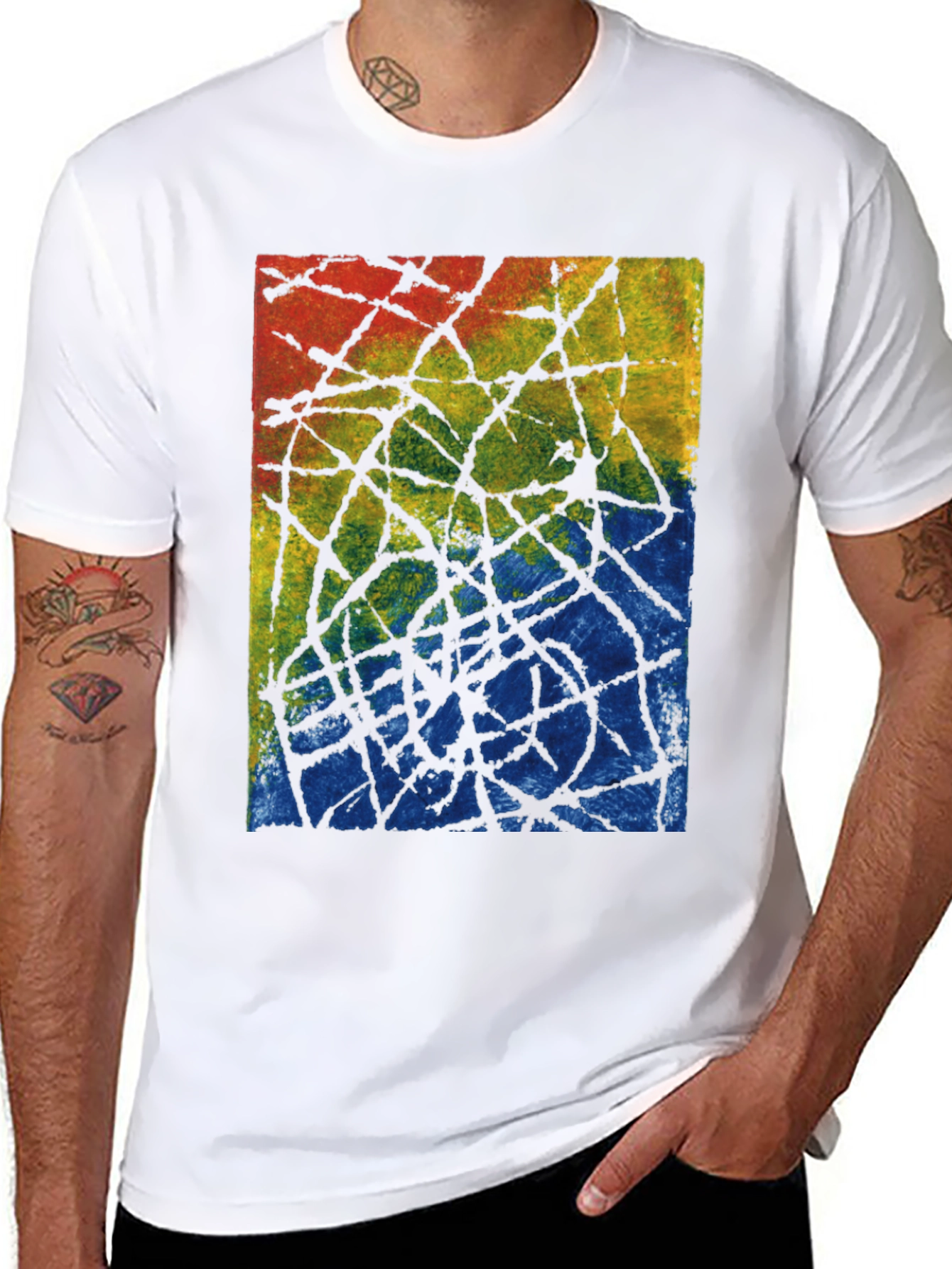 Abstract Art Mens Black T-Shirt