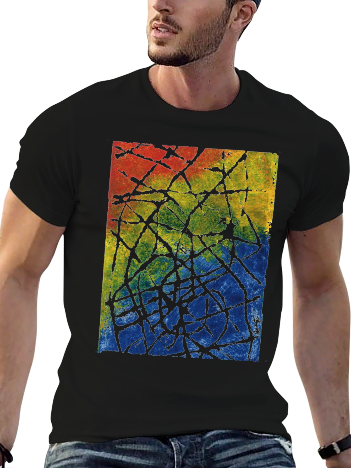 Abstract Art Mens Black T-Shirt