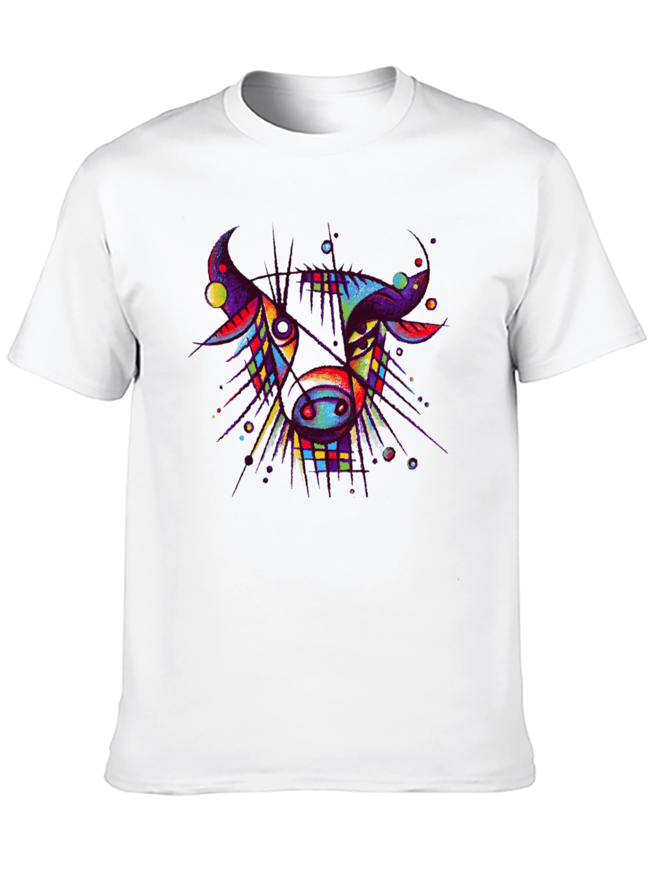 Abstract Bull Graphic Tee - Unique Art T-Shirt
