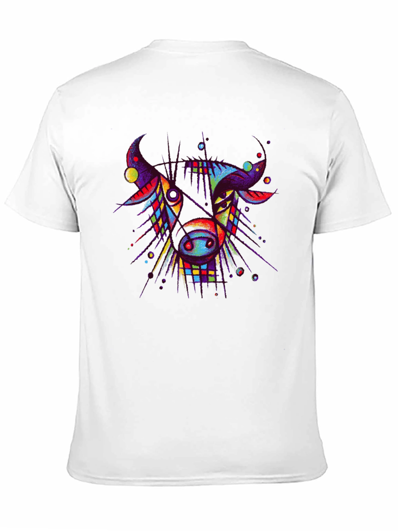 Abstract Bull Graphic Tee - Unique Art T-Shirt