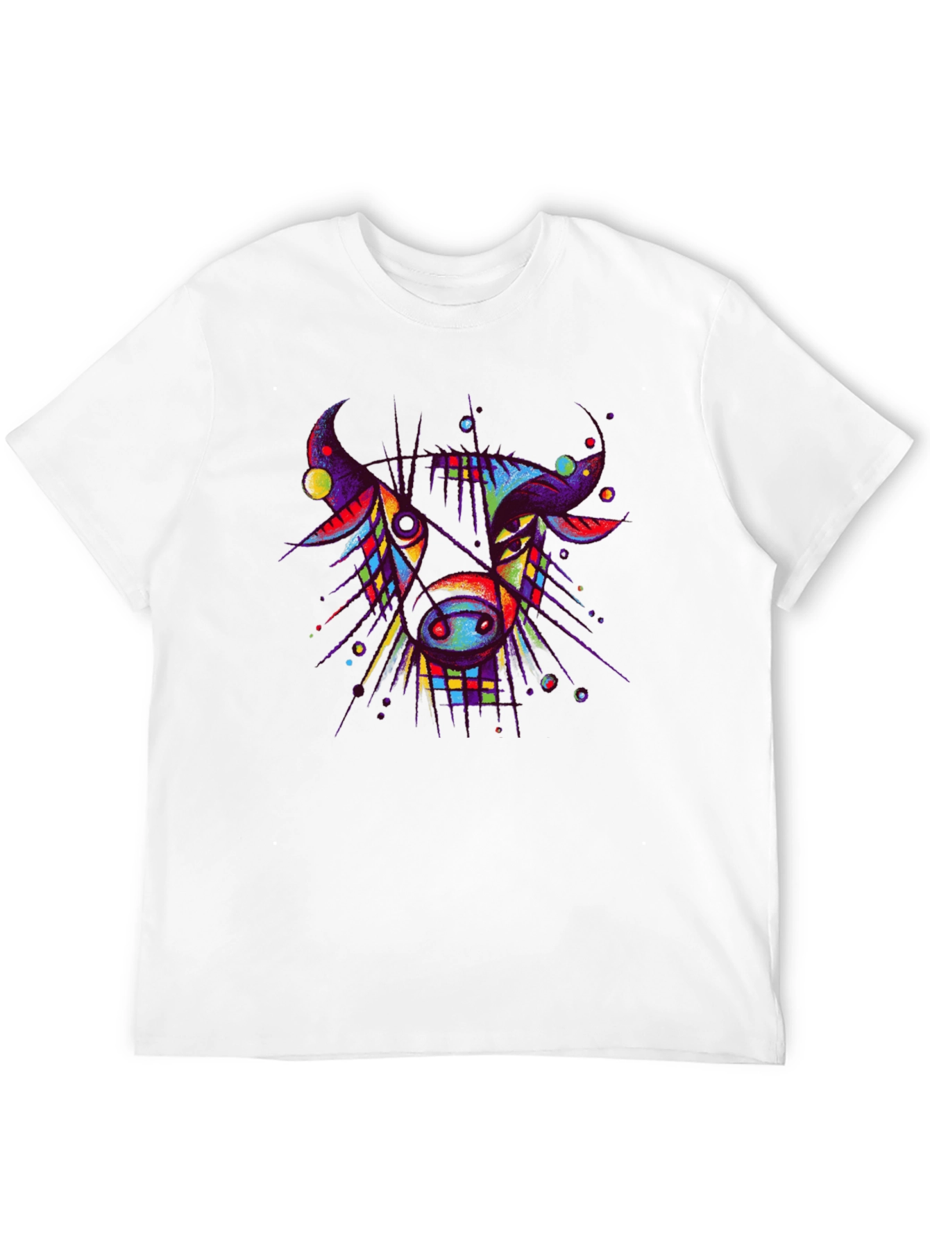 Abstract Bull Graphic Tee - Unique Art T-Shirt