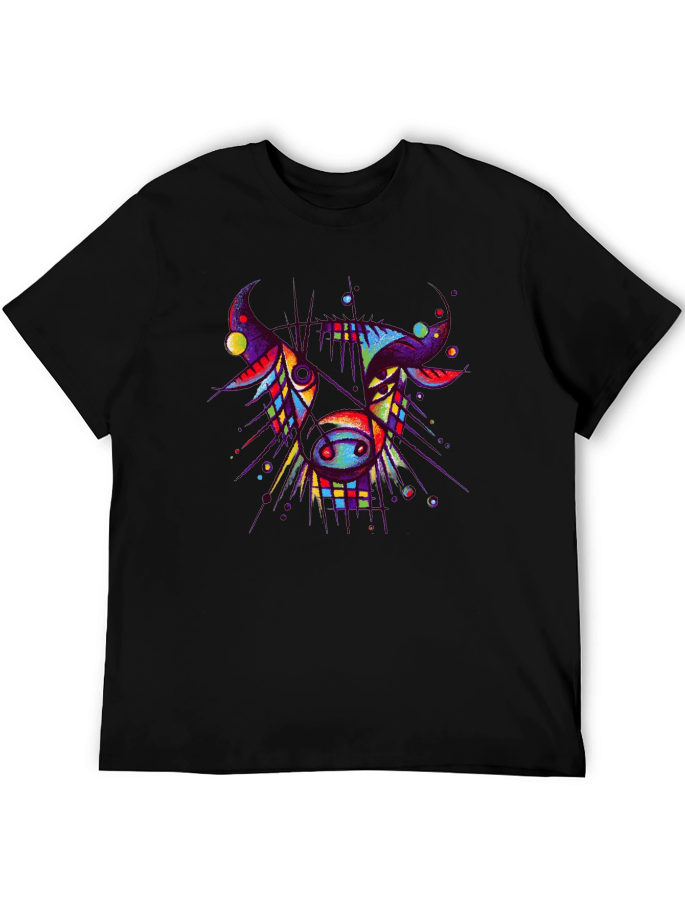 Abstract Bull Graphic Tee - Unique Art T-Shirt