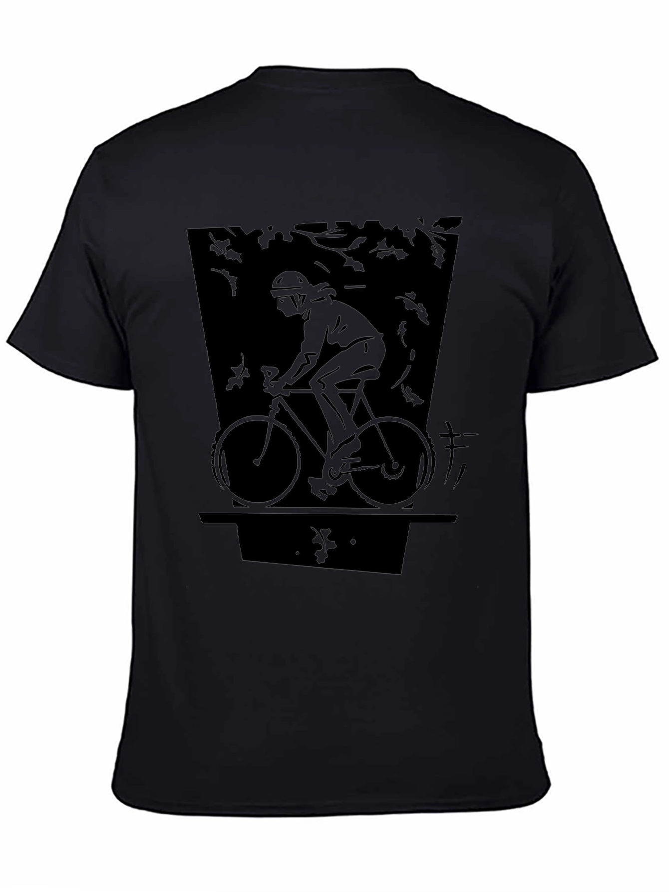 Bicycle Ride Graphic Tee - Stylish Black Cotton Shirt
