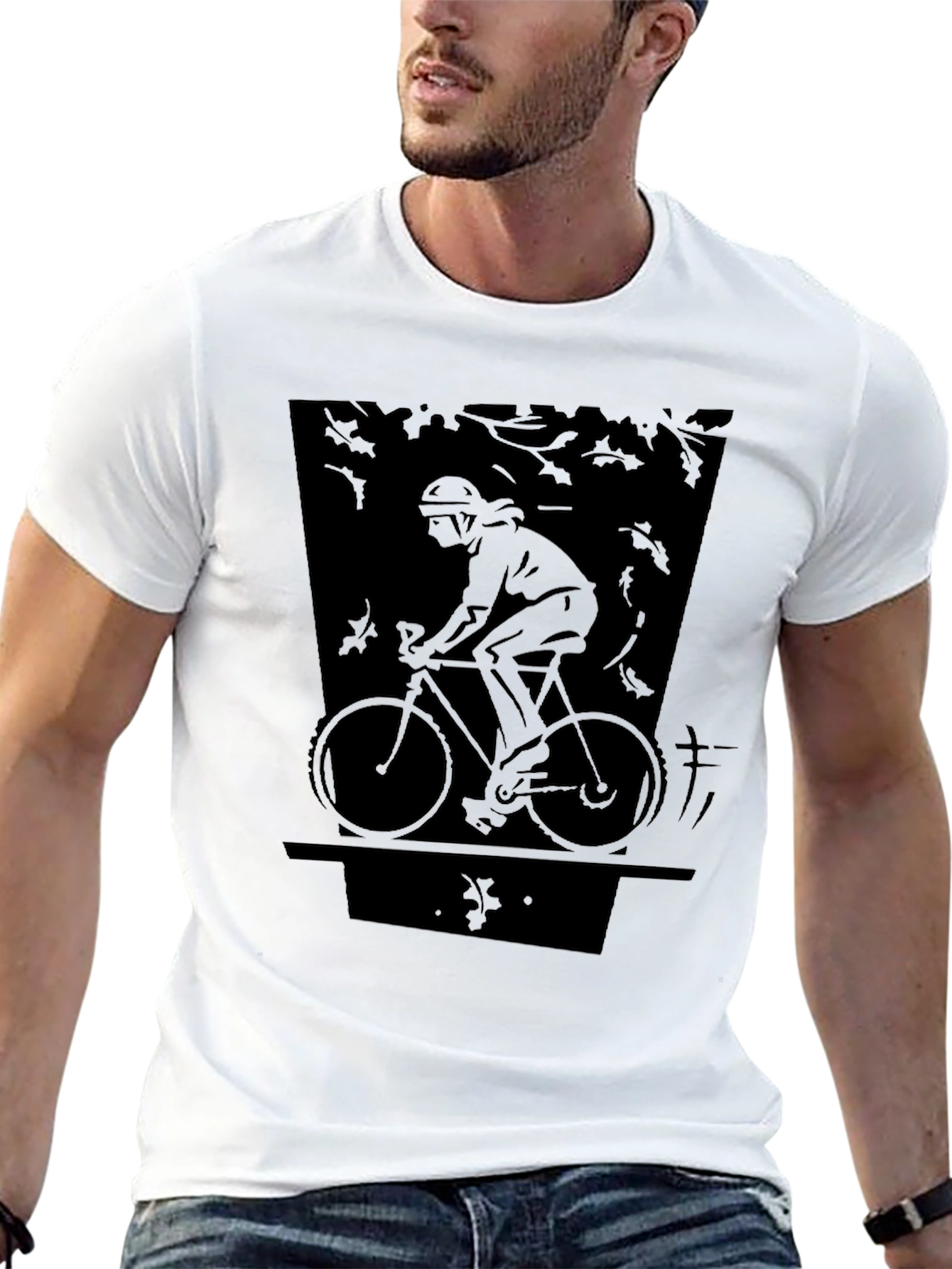Bicycle Ride Graphic Tee - Stylish Black Cotton Shirt