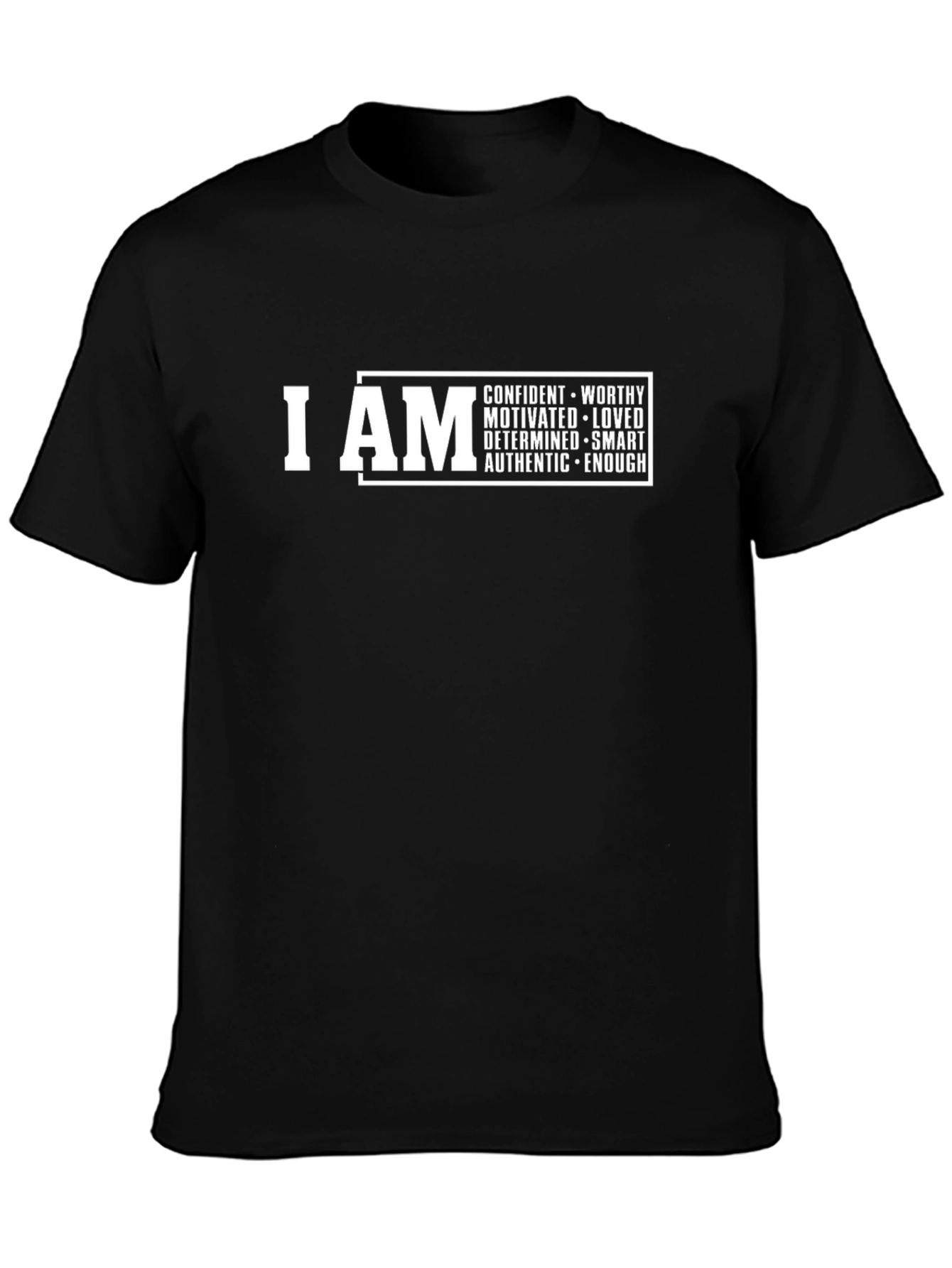 I AM Positive Affirmation Black Graphic Tee