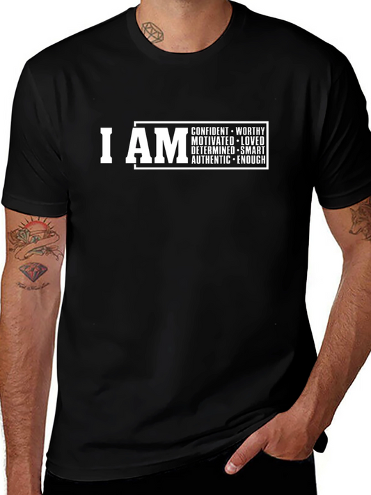I AM Positive Affirmation Black Graphic Tee