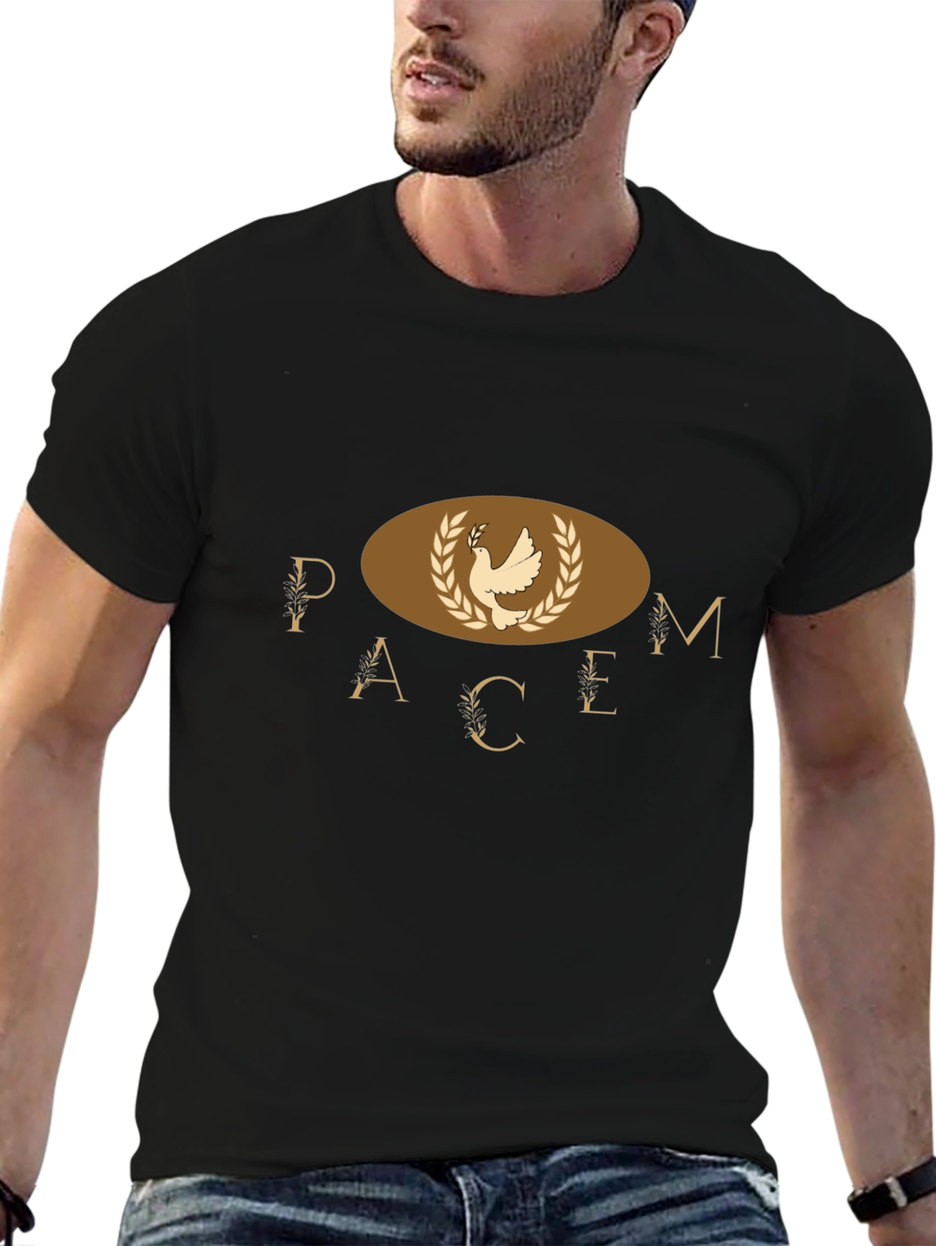 Peace Dove Graphic Print Mens T-Shirt