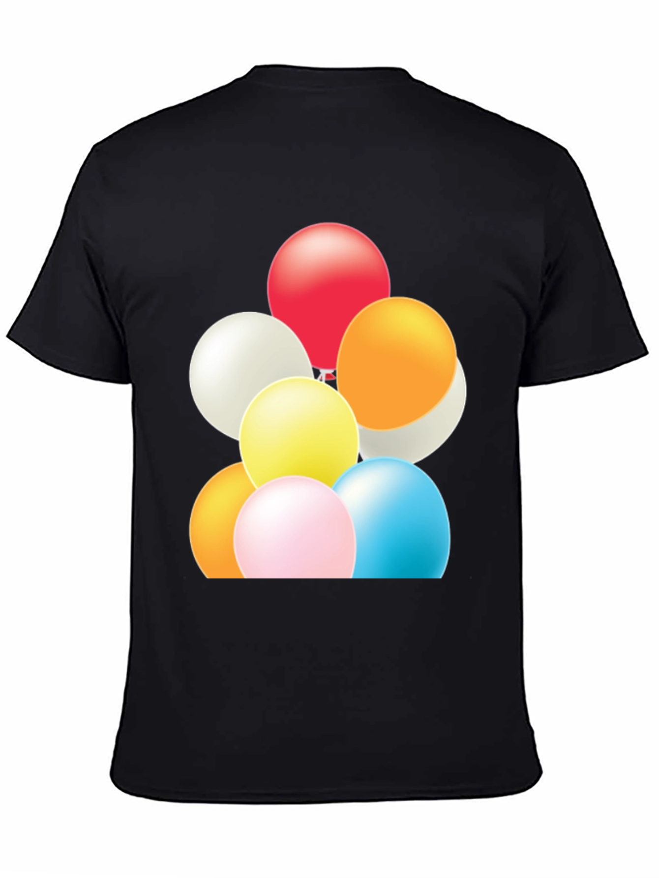 Fun Balloons Graphic Tee - Black Cotton T-Shirt
