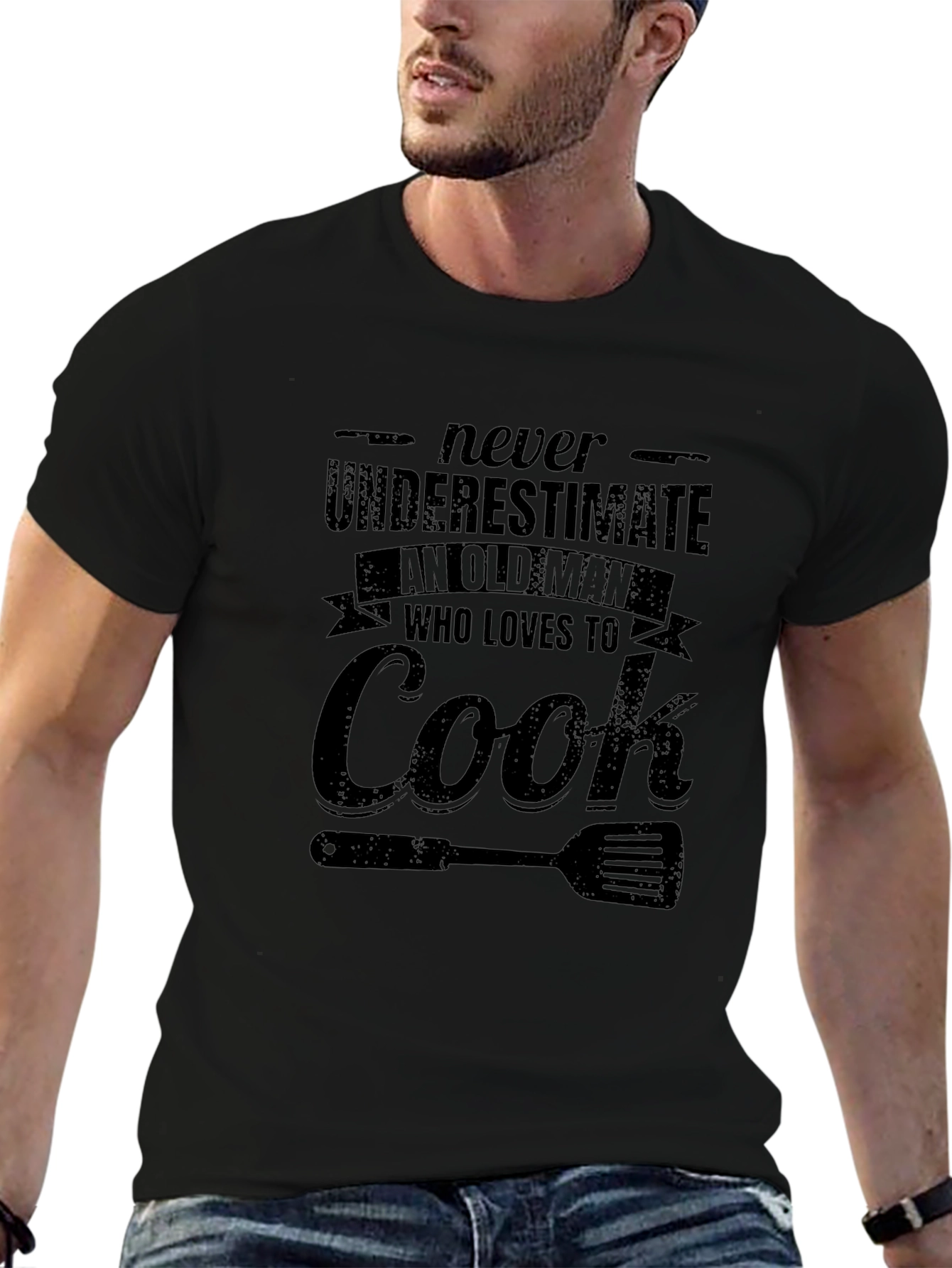 Never Underestimate Old Man Who Loves To Cook T-Shirt