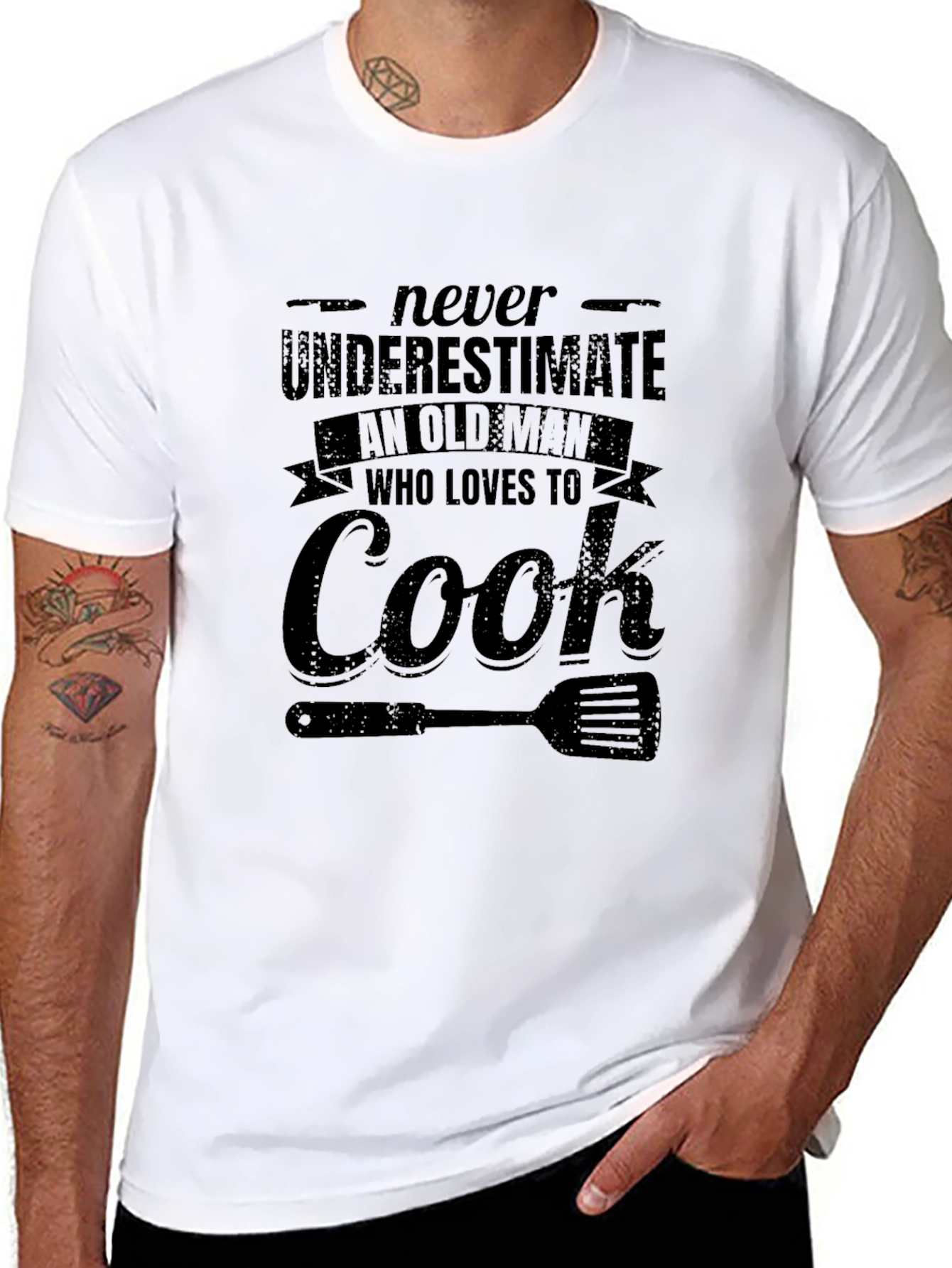 Never Underestimate Old Man Who Loves To Cook T-Shirt