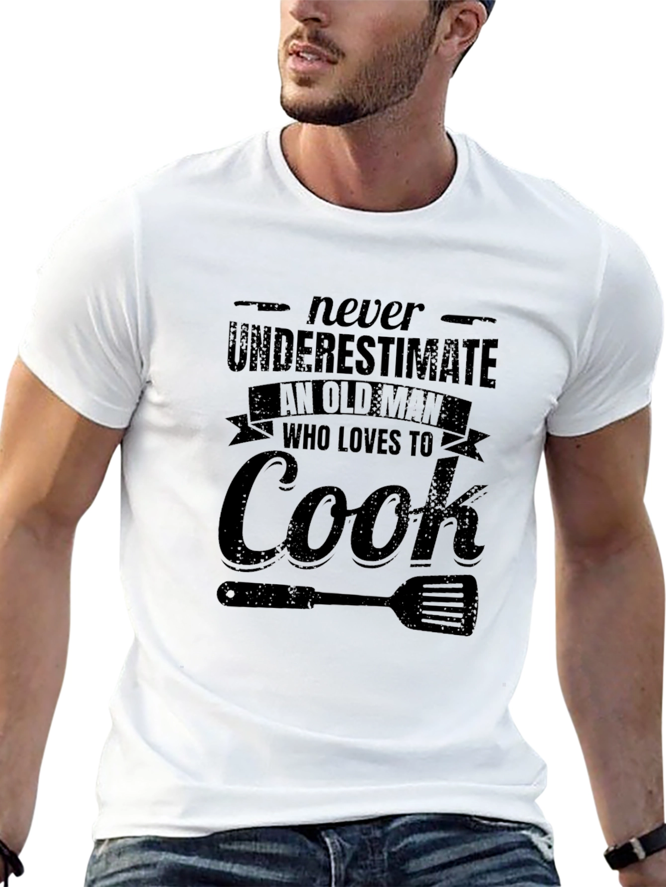 Never Underestimate Old Man Who Loves To Cook T-Shirt