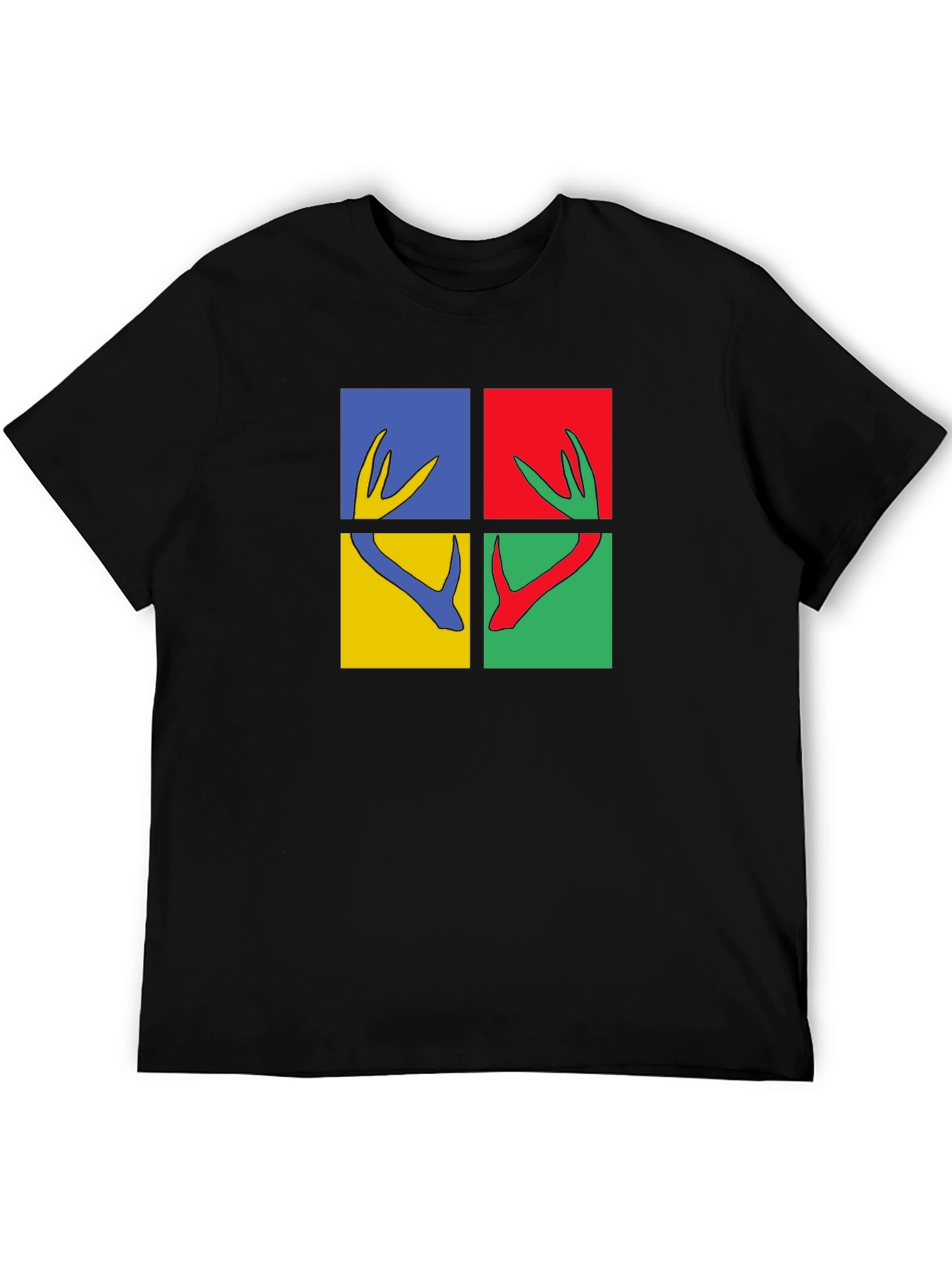 Modern Graphic Tee - Antler Pop Art Design