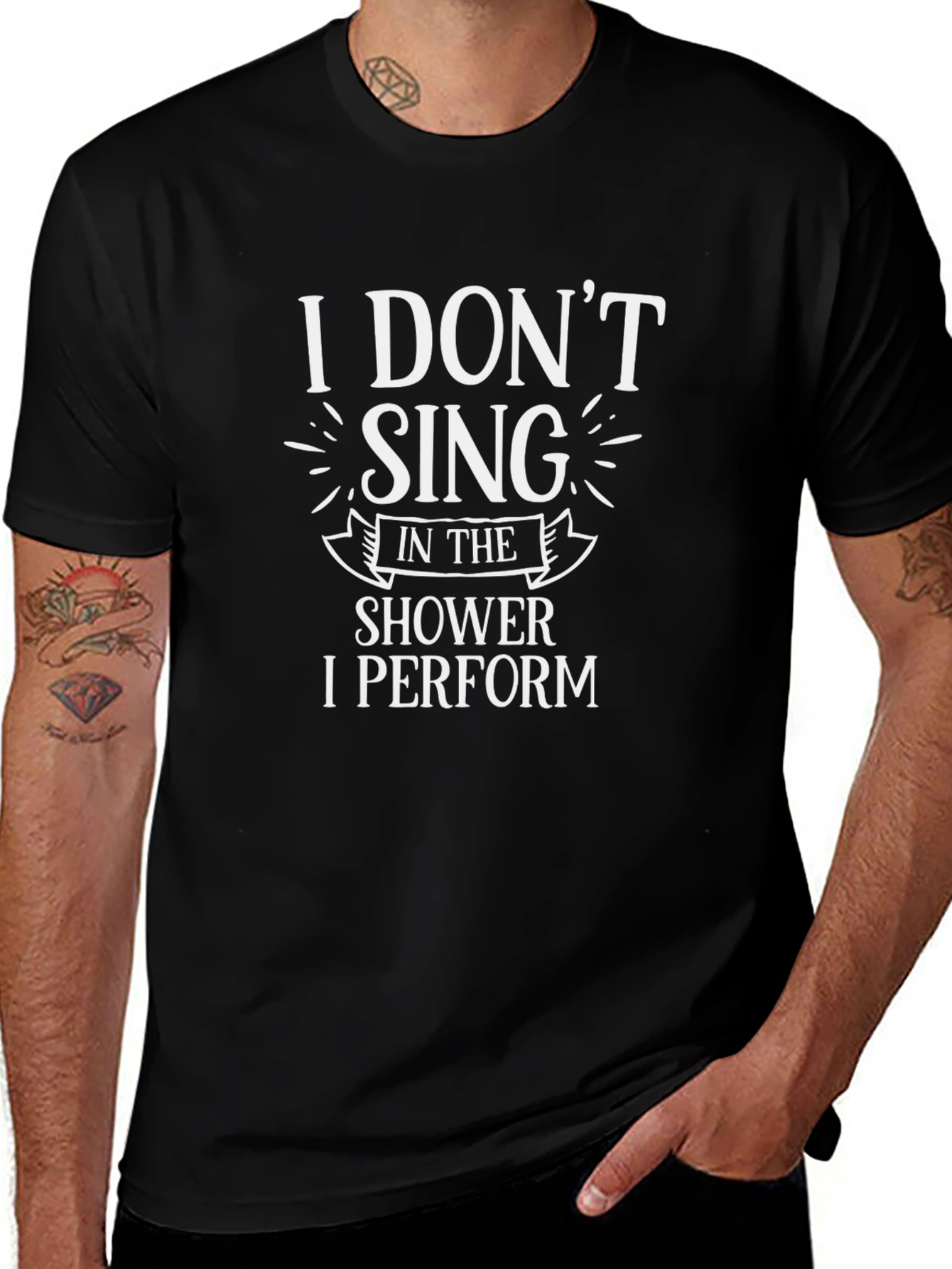Funny I Dont Sing I Perform Black T-Shirt