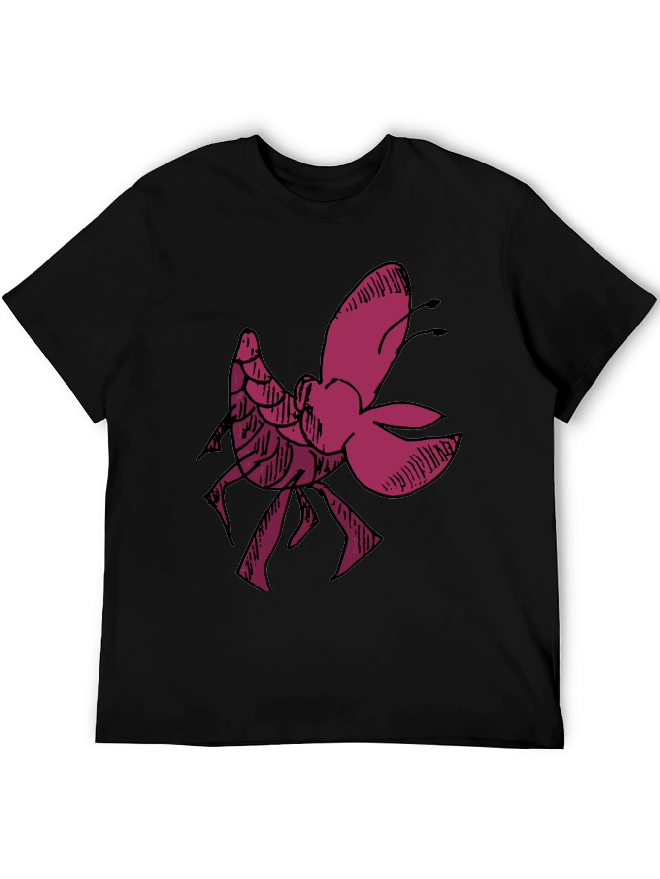 Abstract Butterfly Graphic Tee - Black