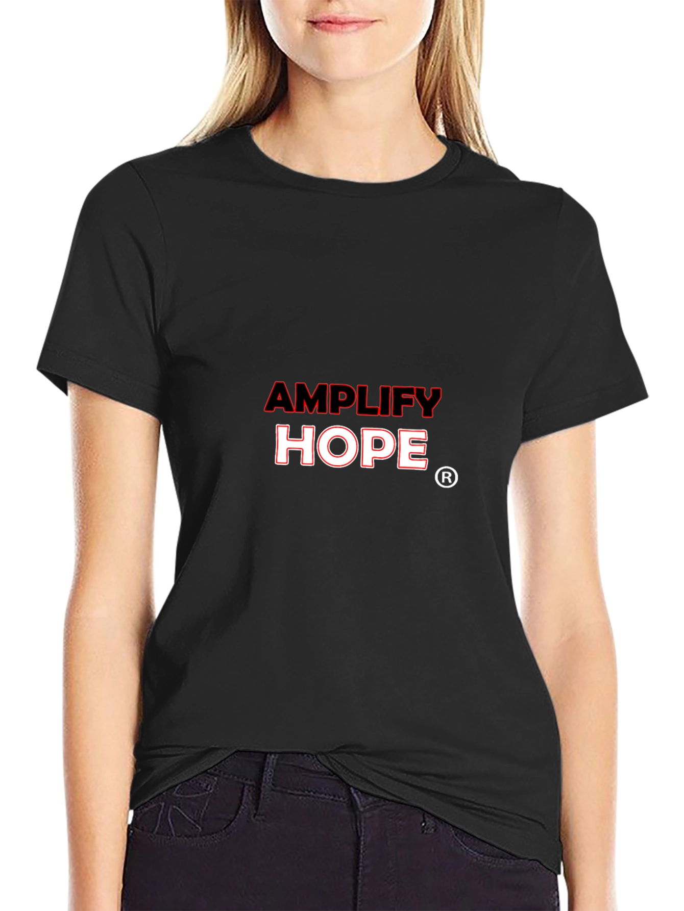 Amplify Hope Graphic T-Shirt - Black Crew Neck Tee
