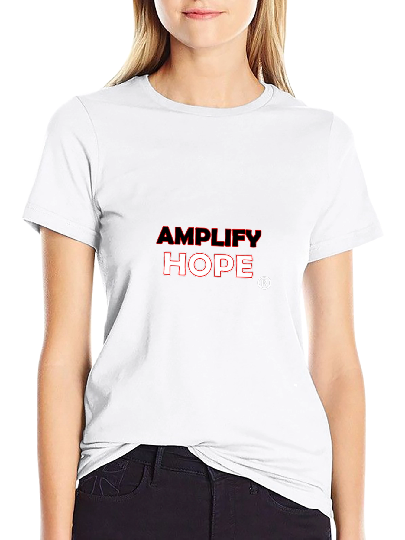 Amplify Hope Graphic T-Shirt - Black Crew Neck Tee