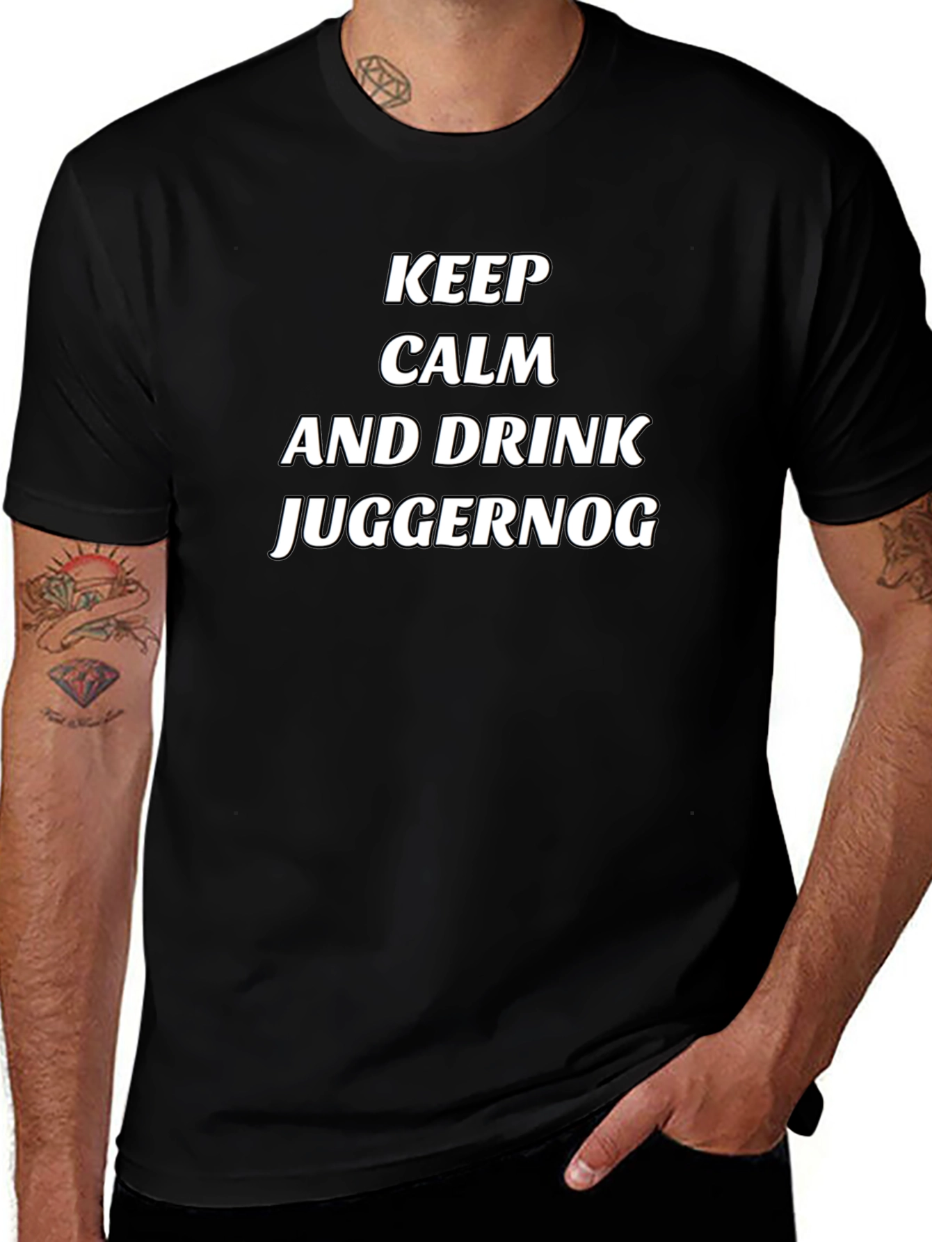 Keep Calm and Drink Juggernog Black T-Shirt