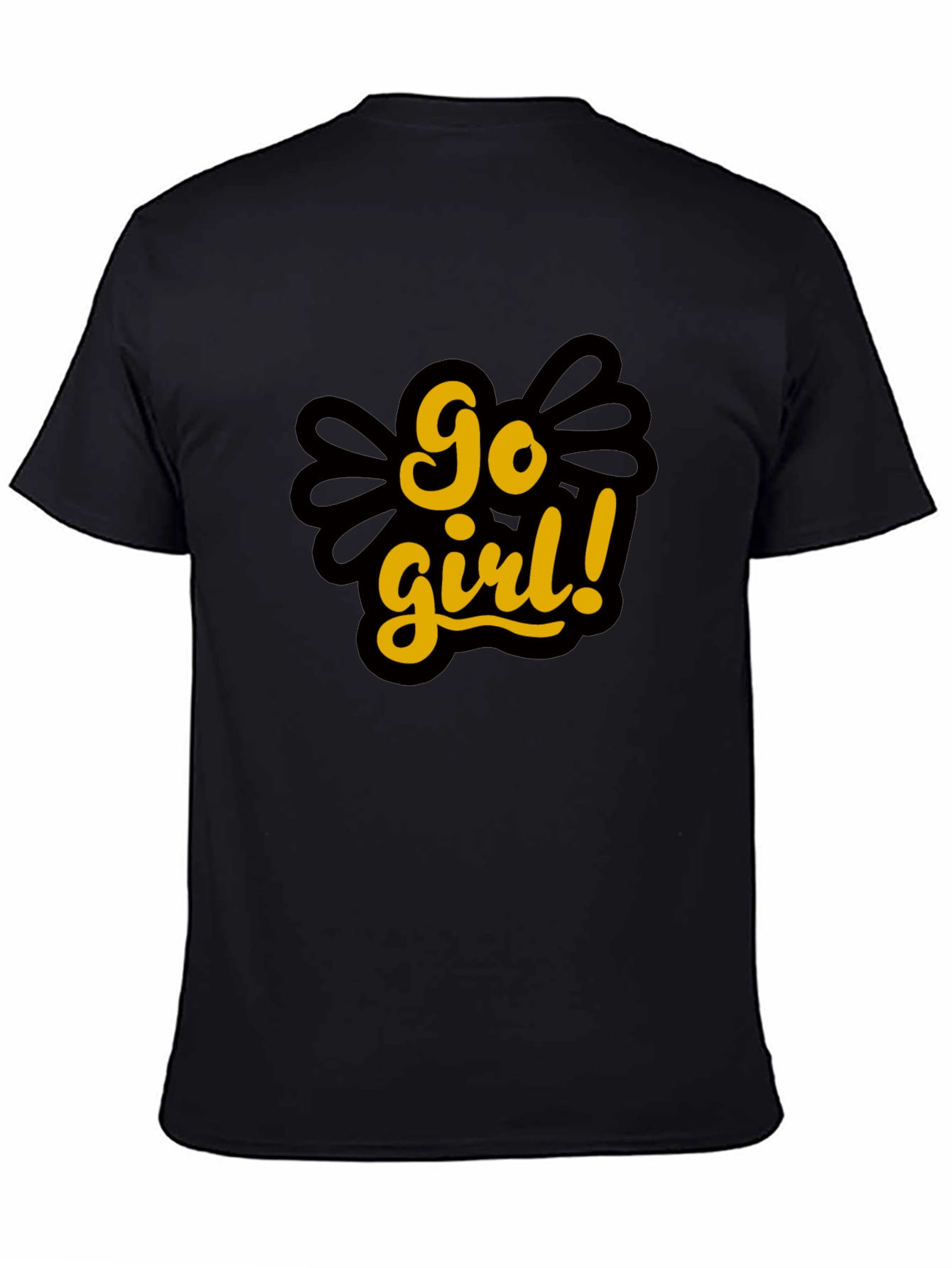 Go Girl Graphic Tee - Black Cotton T-Shirt
