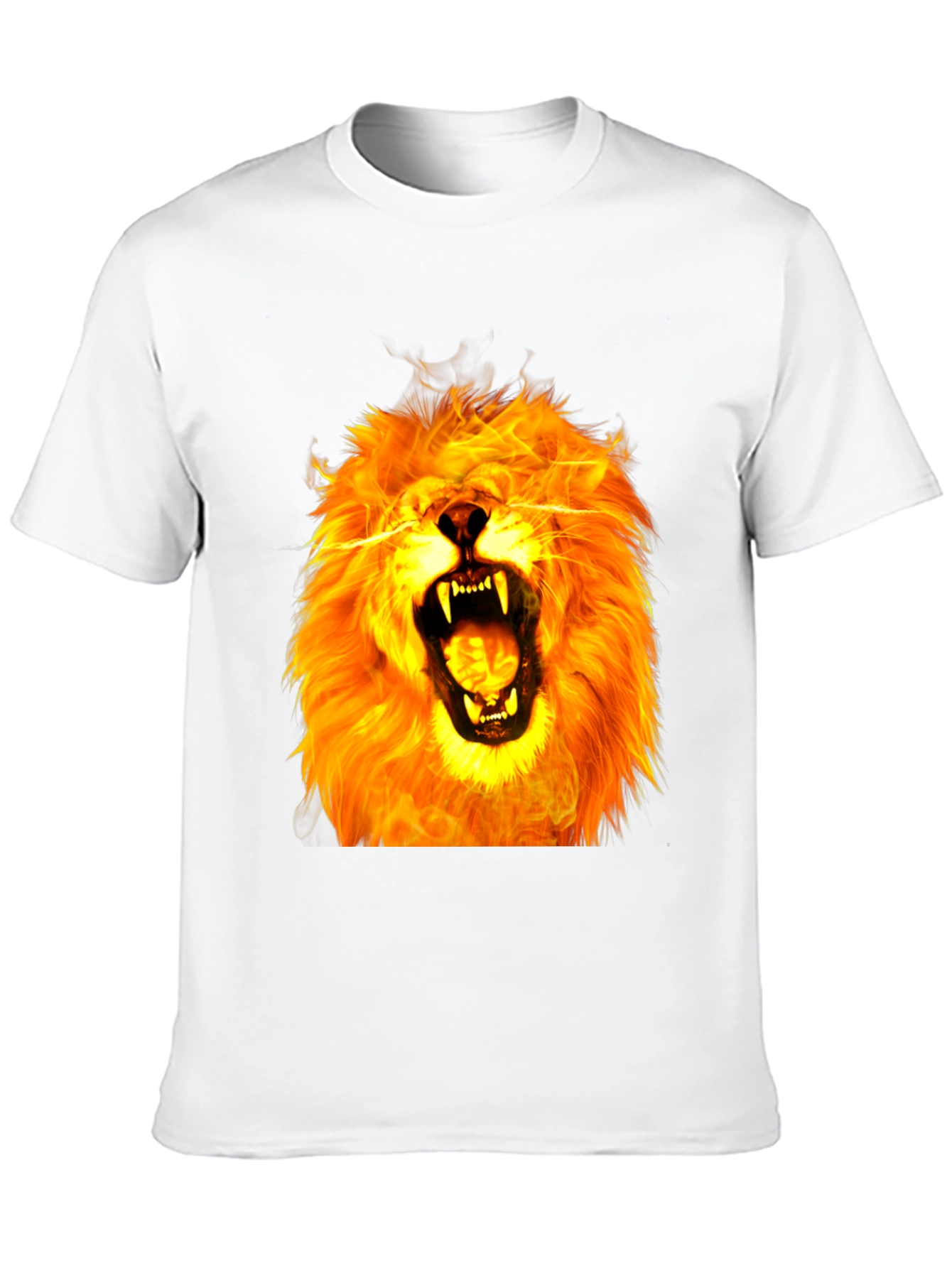 Fiery Lion Graphic Tee - Bold Animal Print Shirt
