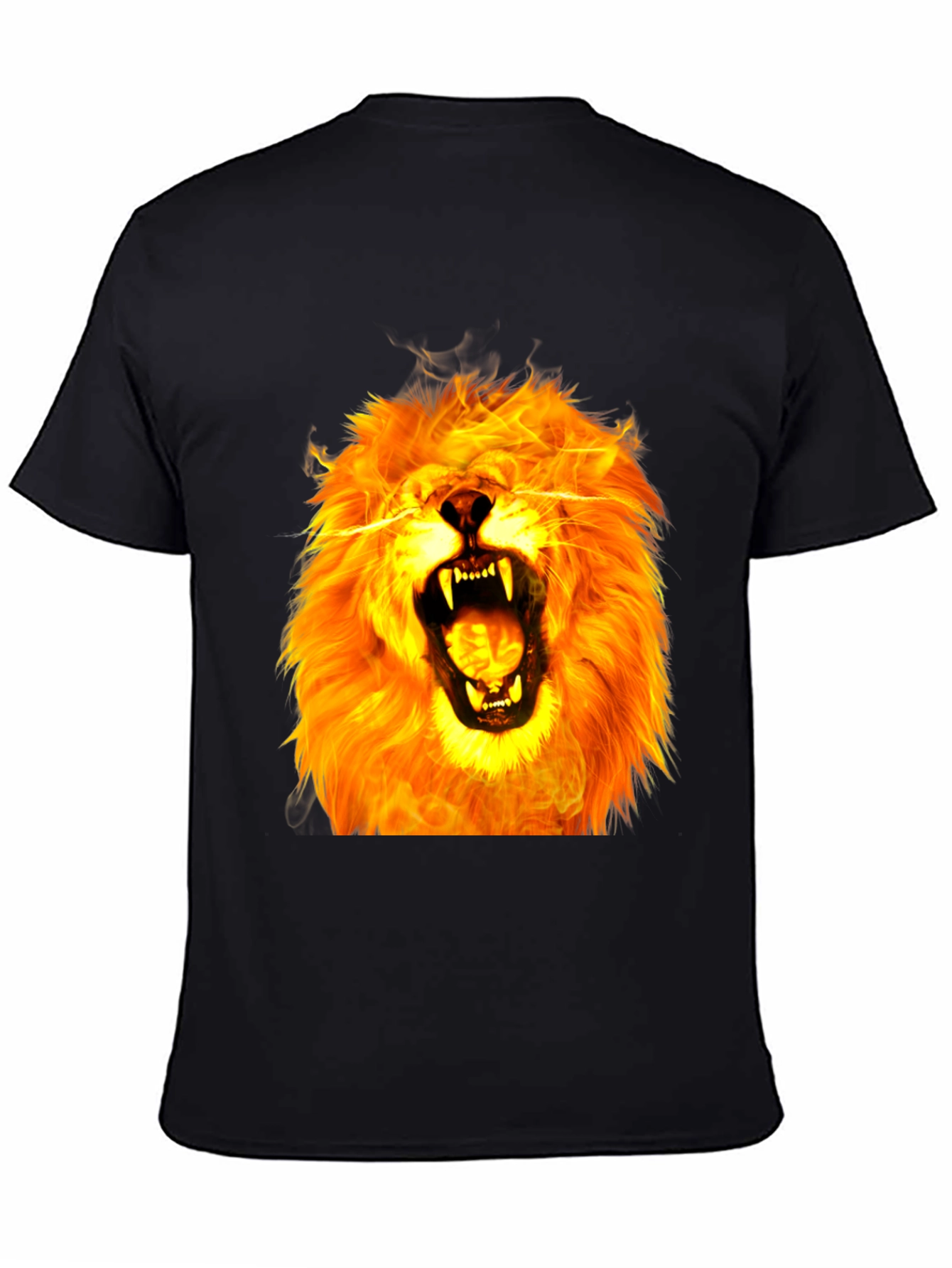 Fiery Lion Graphic Tee - Bold Animal Print Shirt