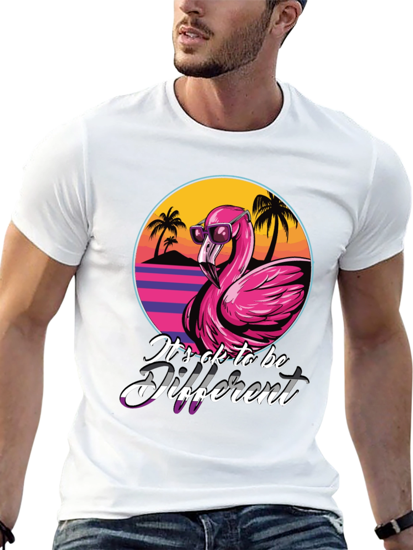 Its ok to be different T-Shirt Flamingo Tee