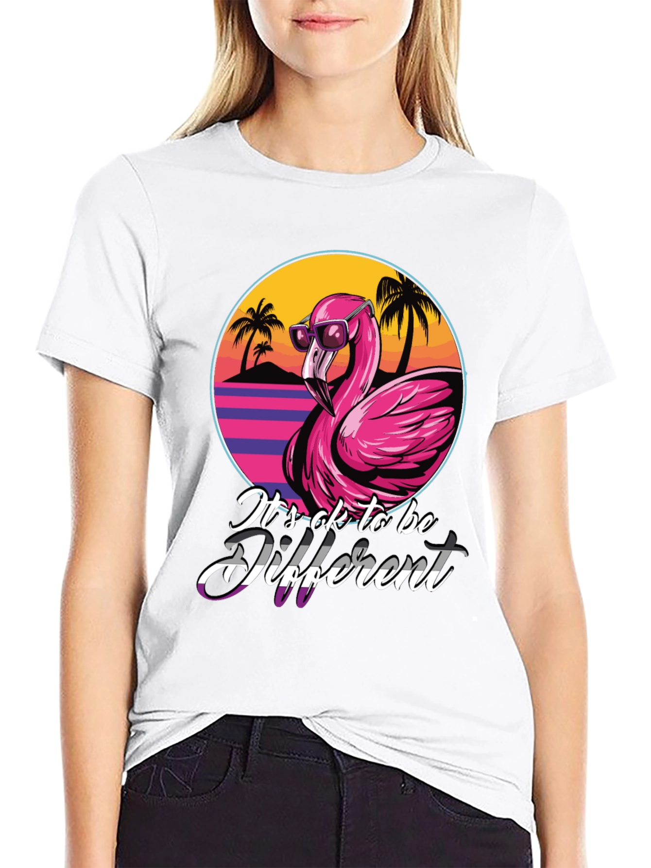 Its ok to be different T-Shirt Flamingo Tee