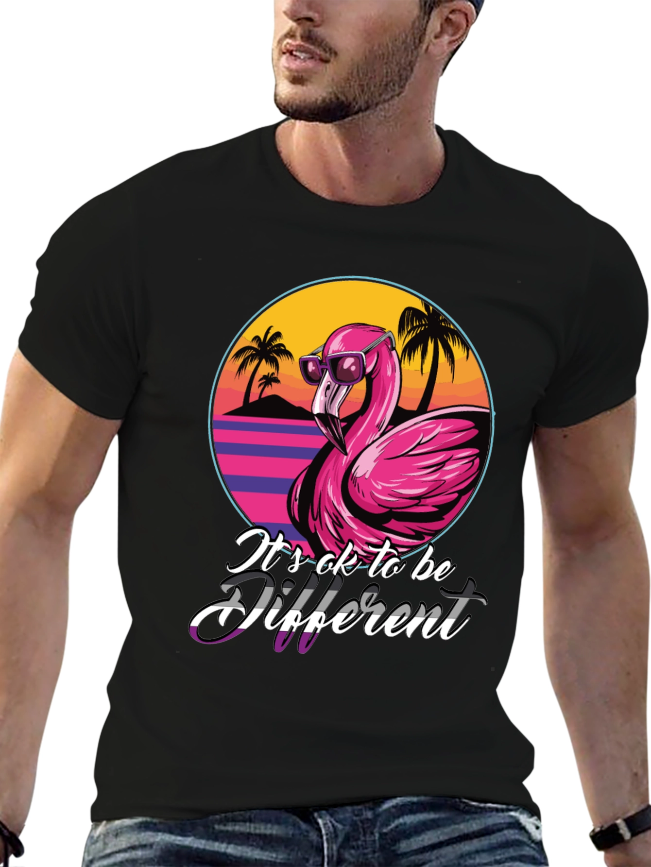 Its ok to be different T-Shirt Flamingo Tee
