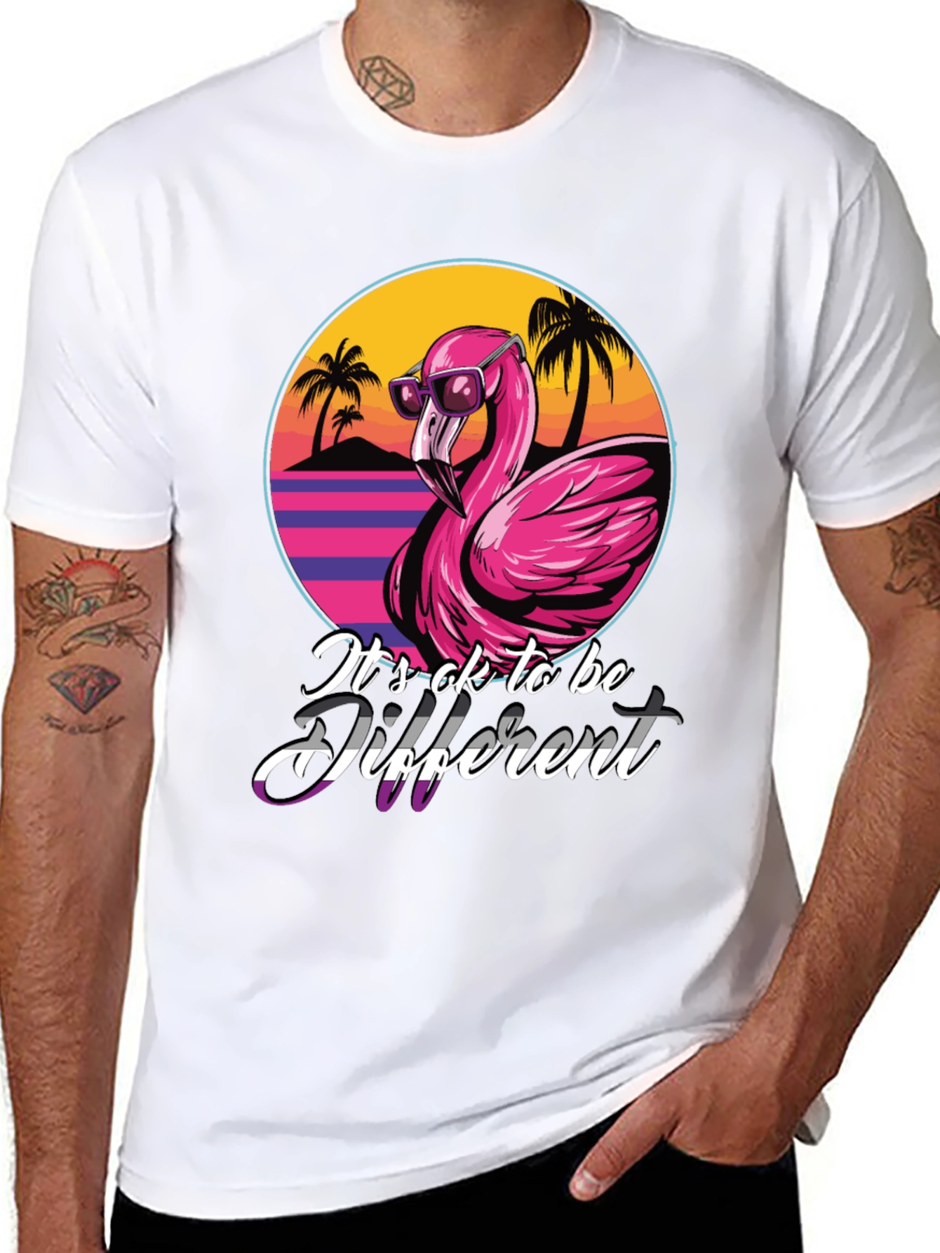 Its ok to be different T-Shirt Flamingo Tee