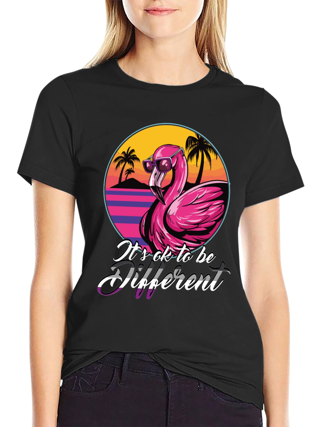 Its ok to be different T-Shirt Flamingo Tee