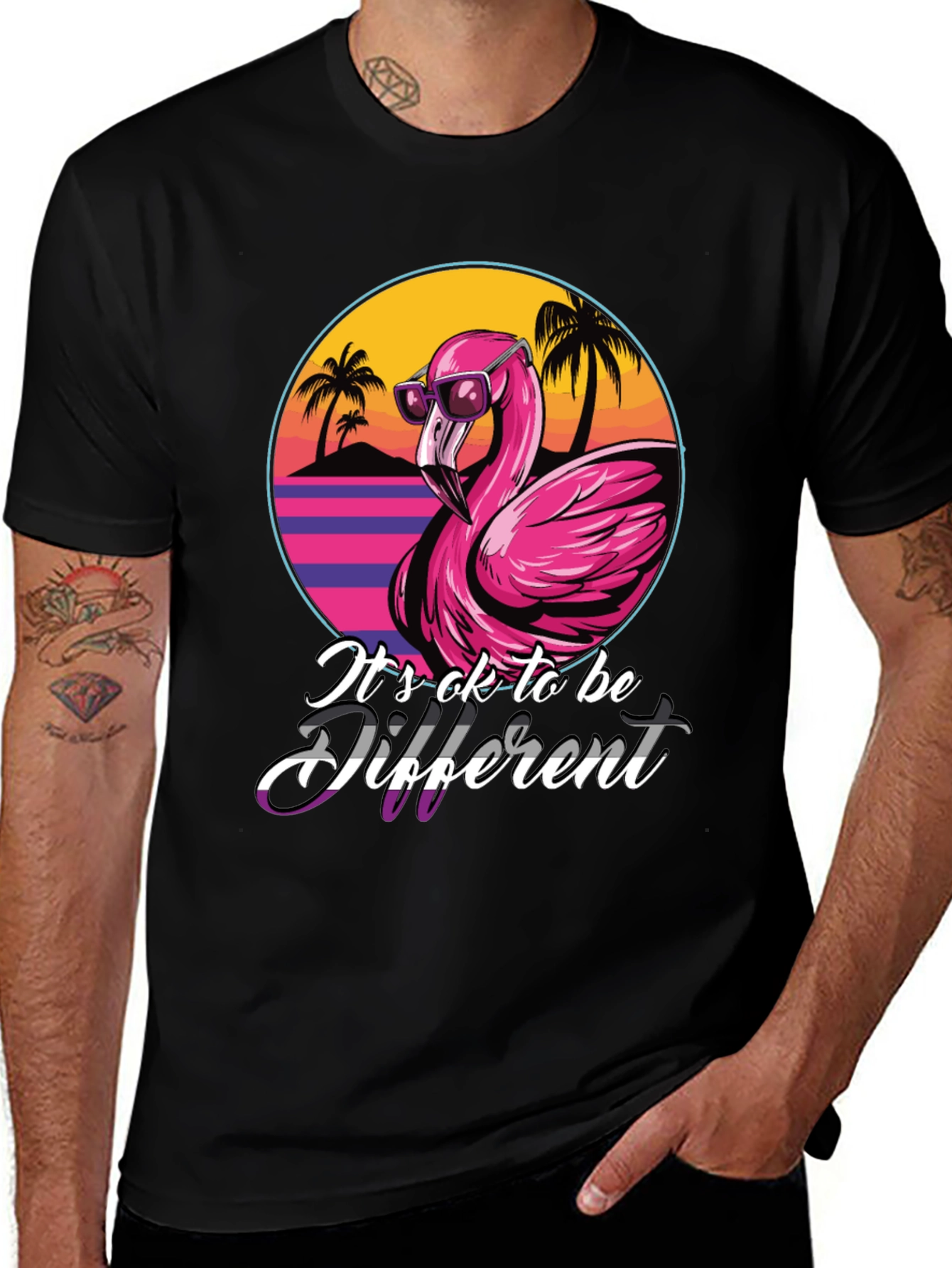 Its ok to be different T-Shirt Flamingo Tee