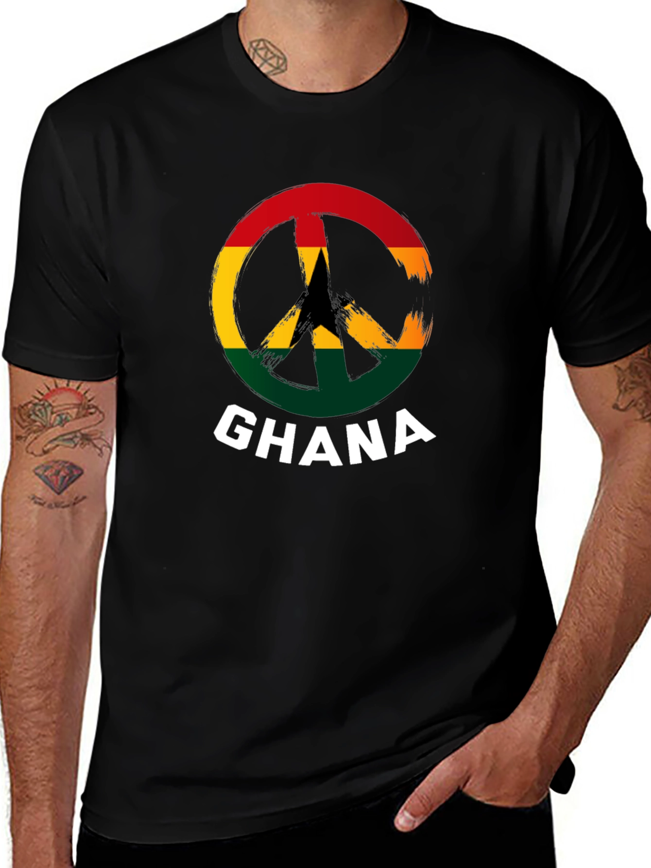 Ghana Peace Sign T-Shirt - Black