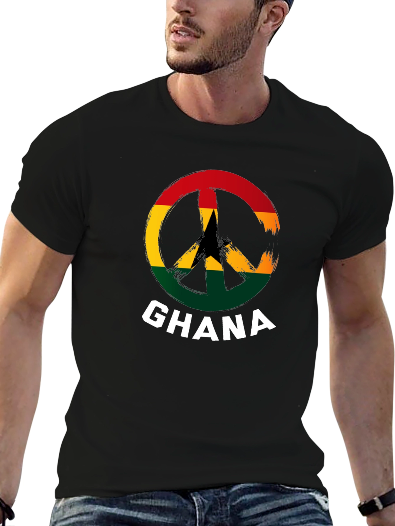 Ghana Peace Sign T-Shirt - Black