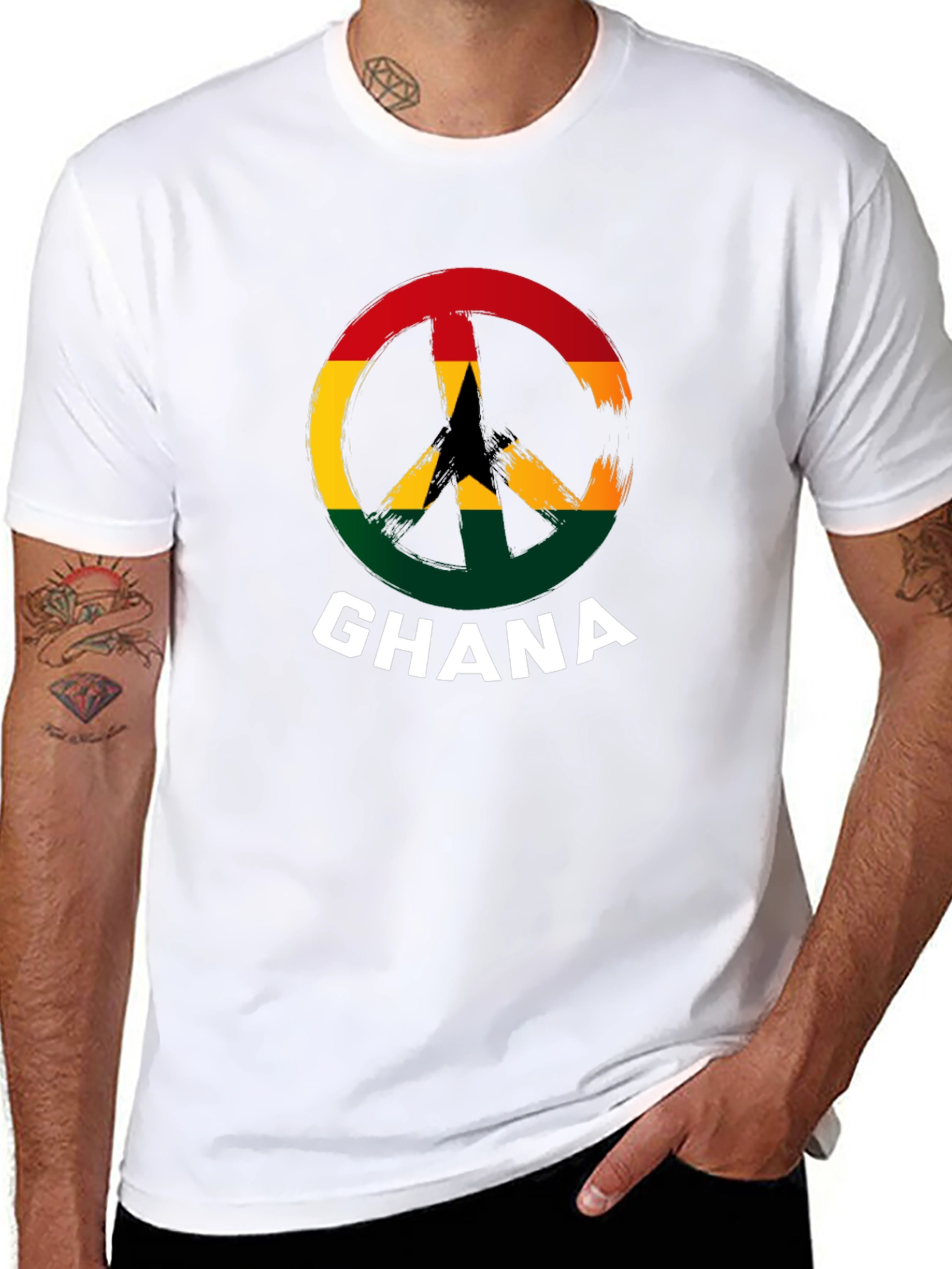 Ghana Peace Sign T-Shirt - Black