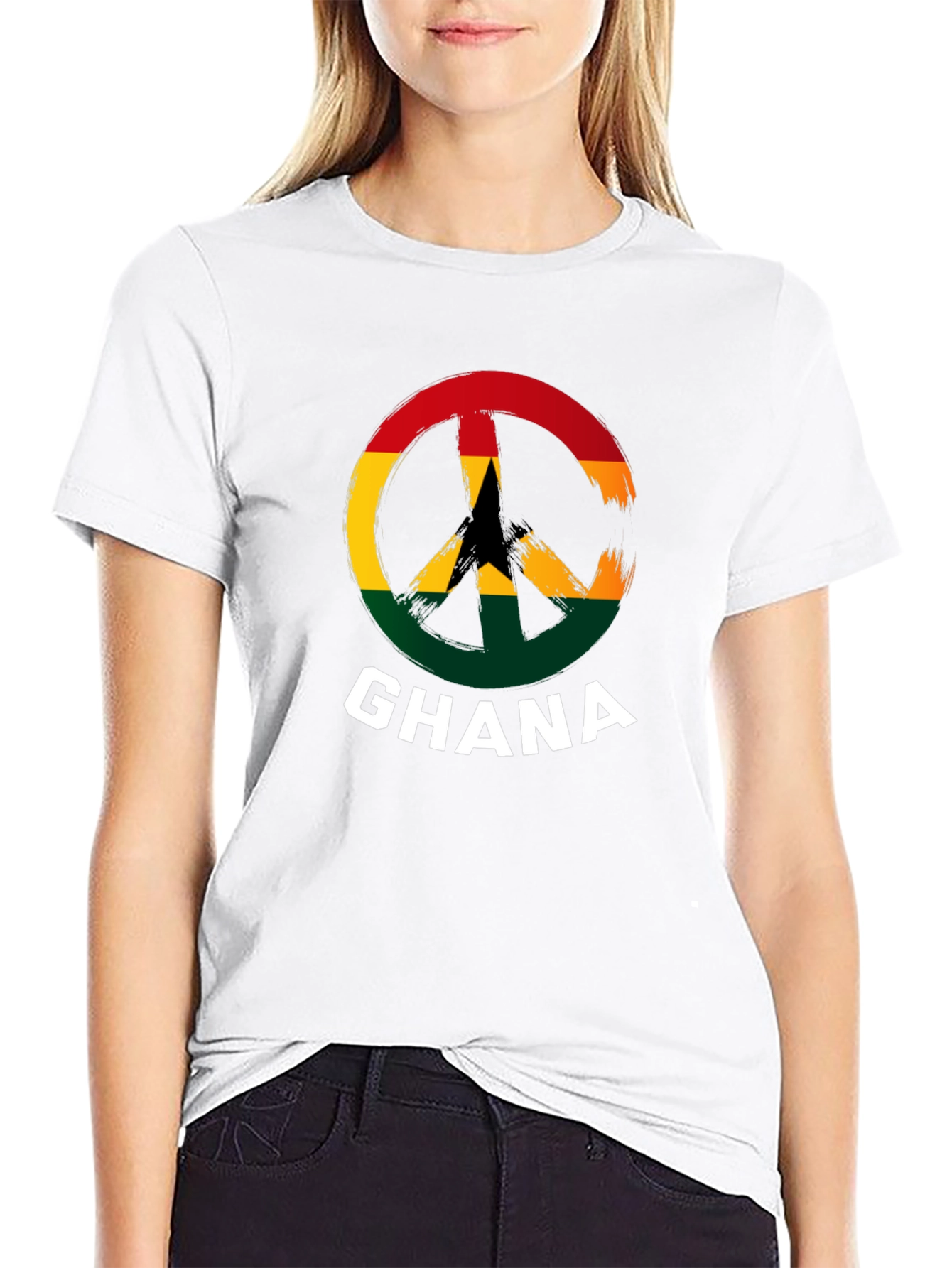 Ghana Peace Sign T-Shirt - Black