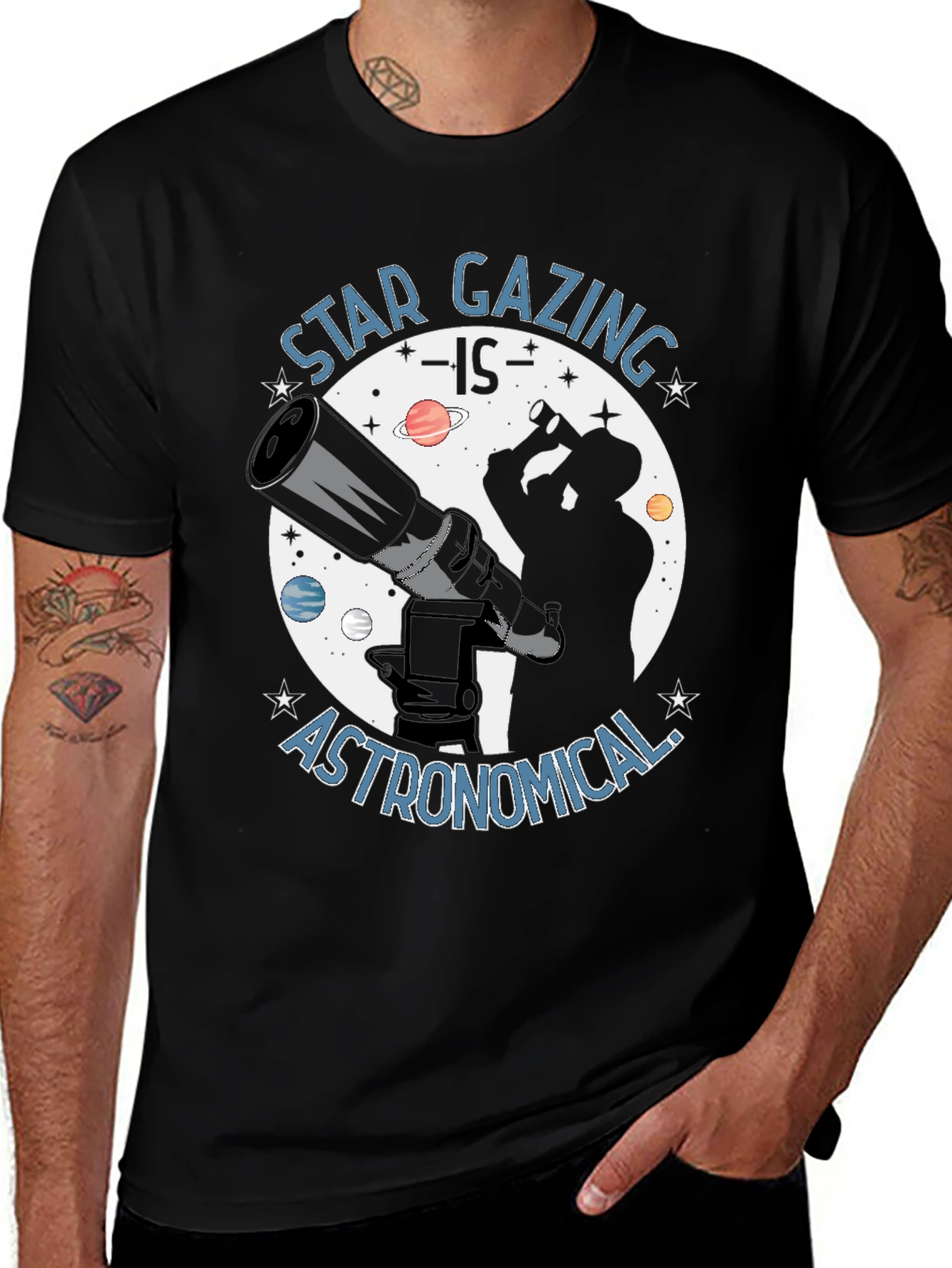 Star Gazing is Astronomical Black T-Shirt