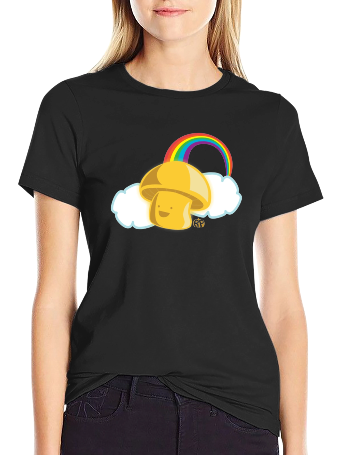 Mushroom Rainbow Graphic Tee - Funky Casual Wear