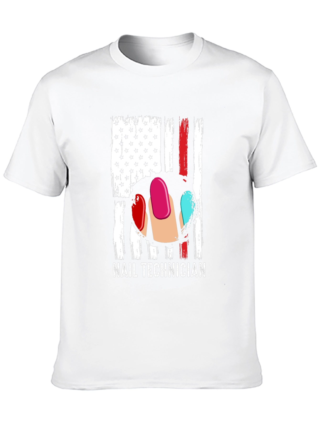 Nail Technician USA Flag Graphic T-Shirt