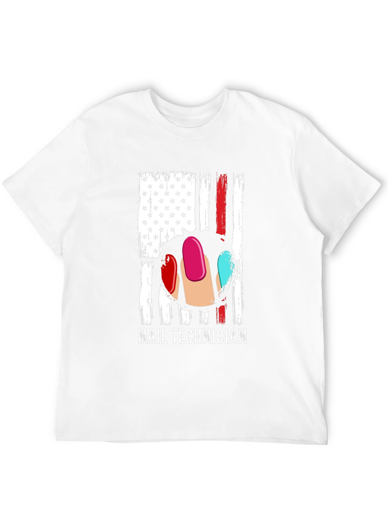 Nail Technician USA Flag Graphic T-Shirt