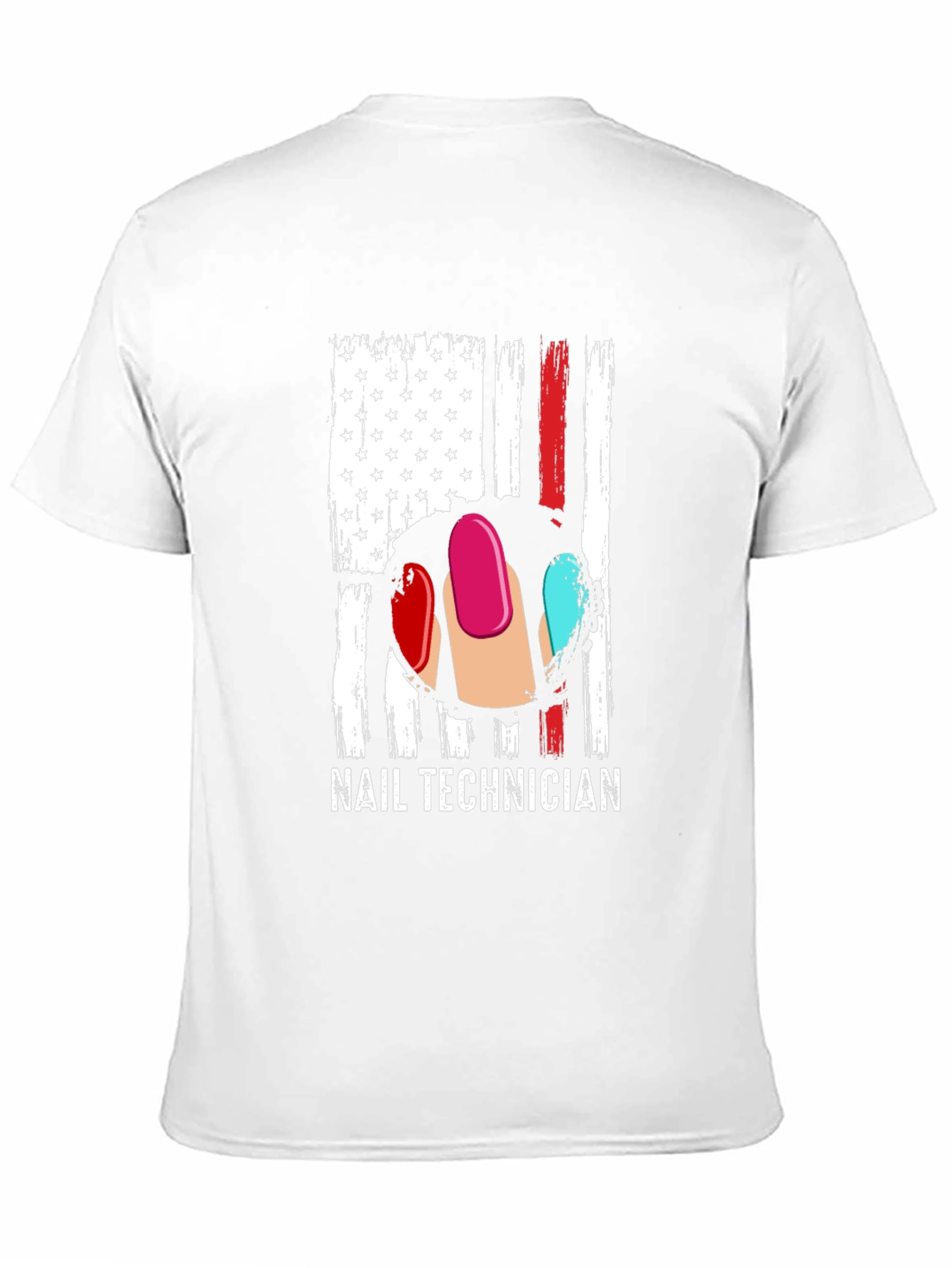Nail Technician USA Flag Graphic T-Shirt