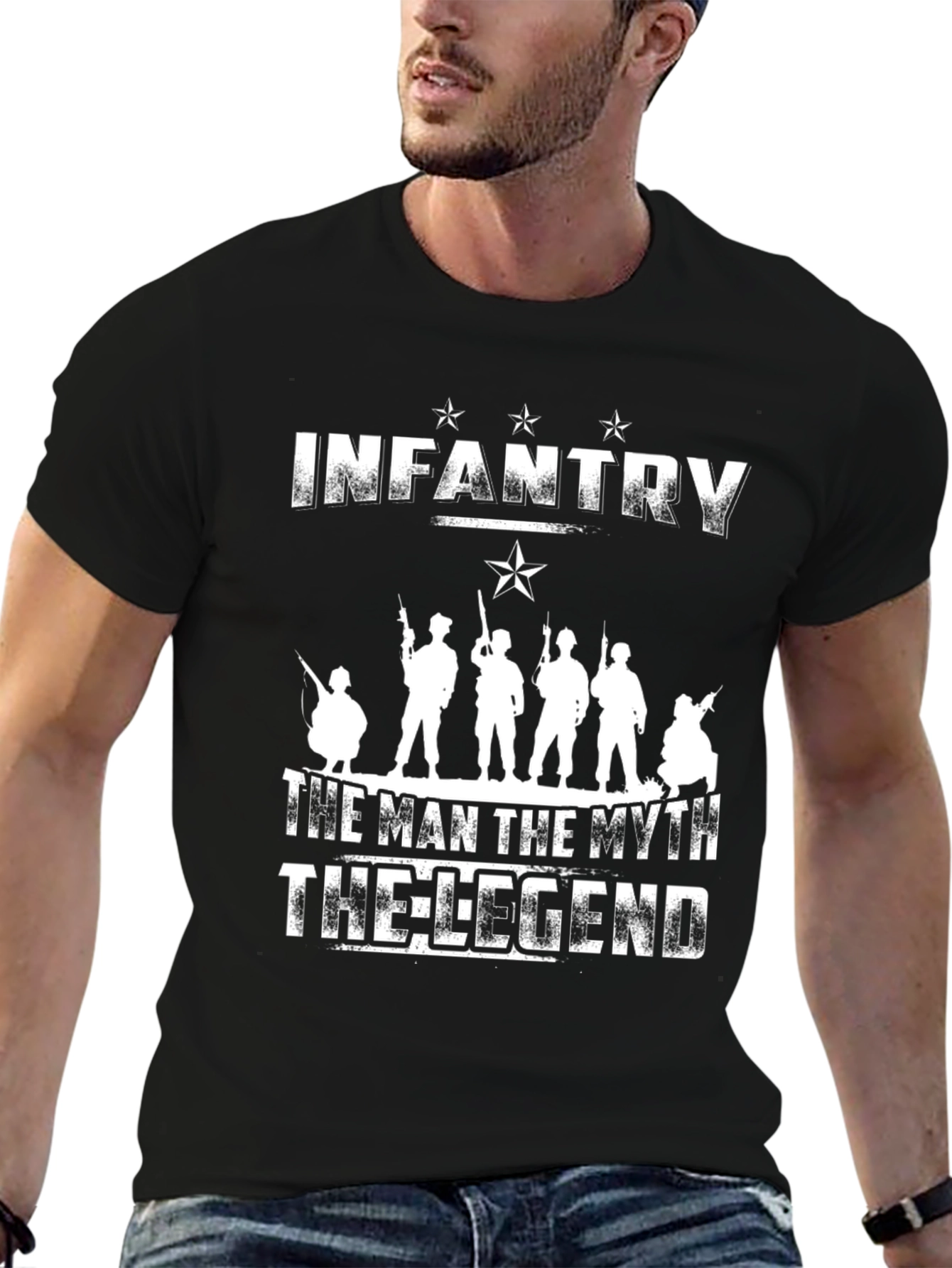 Infantry The Man Myth Legend Black T-Shirt