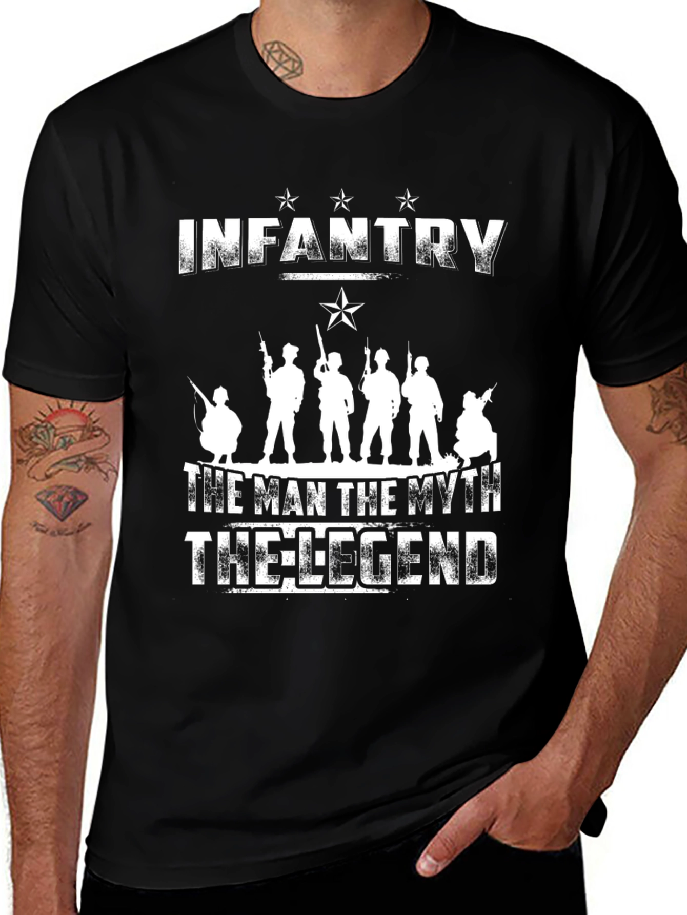 Infantry The Man Myth Legend Black T-Shirt