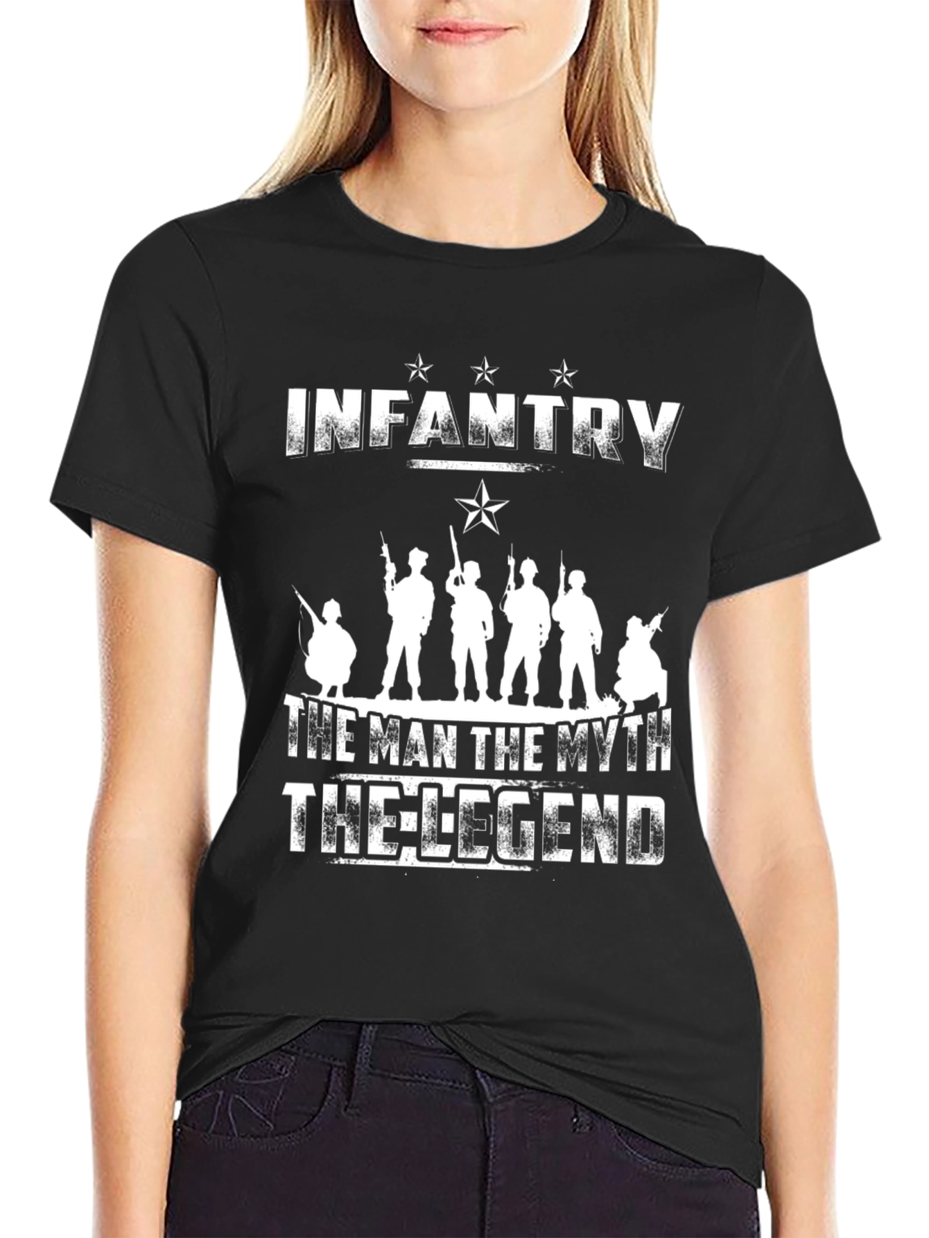 Infantry The Man Myth Legend Black T-Shirt