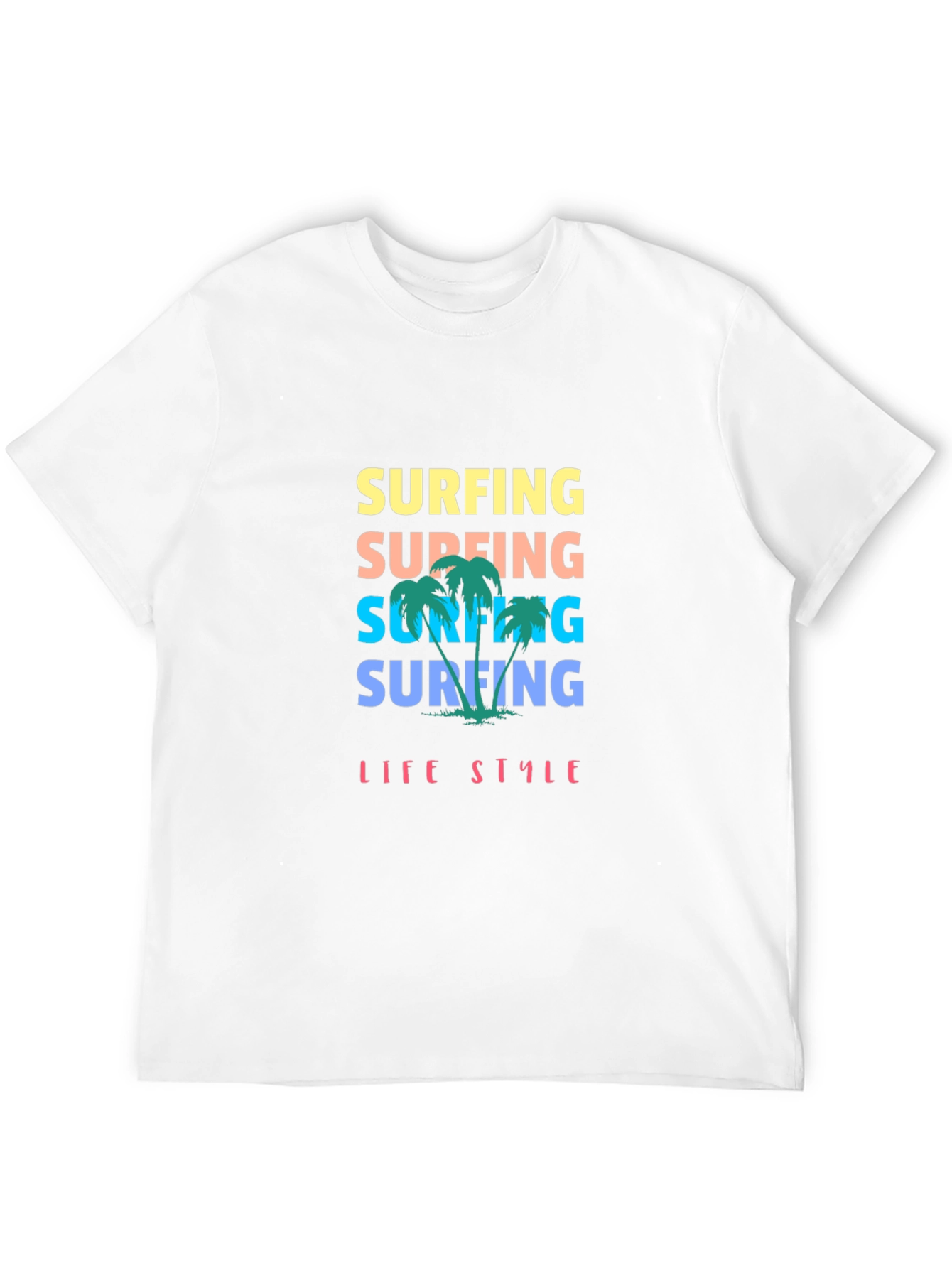 Surfing Lifestyle Graphic Tee - Black Cotton T-Shirt