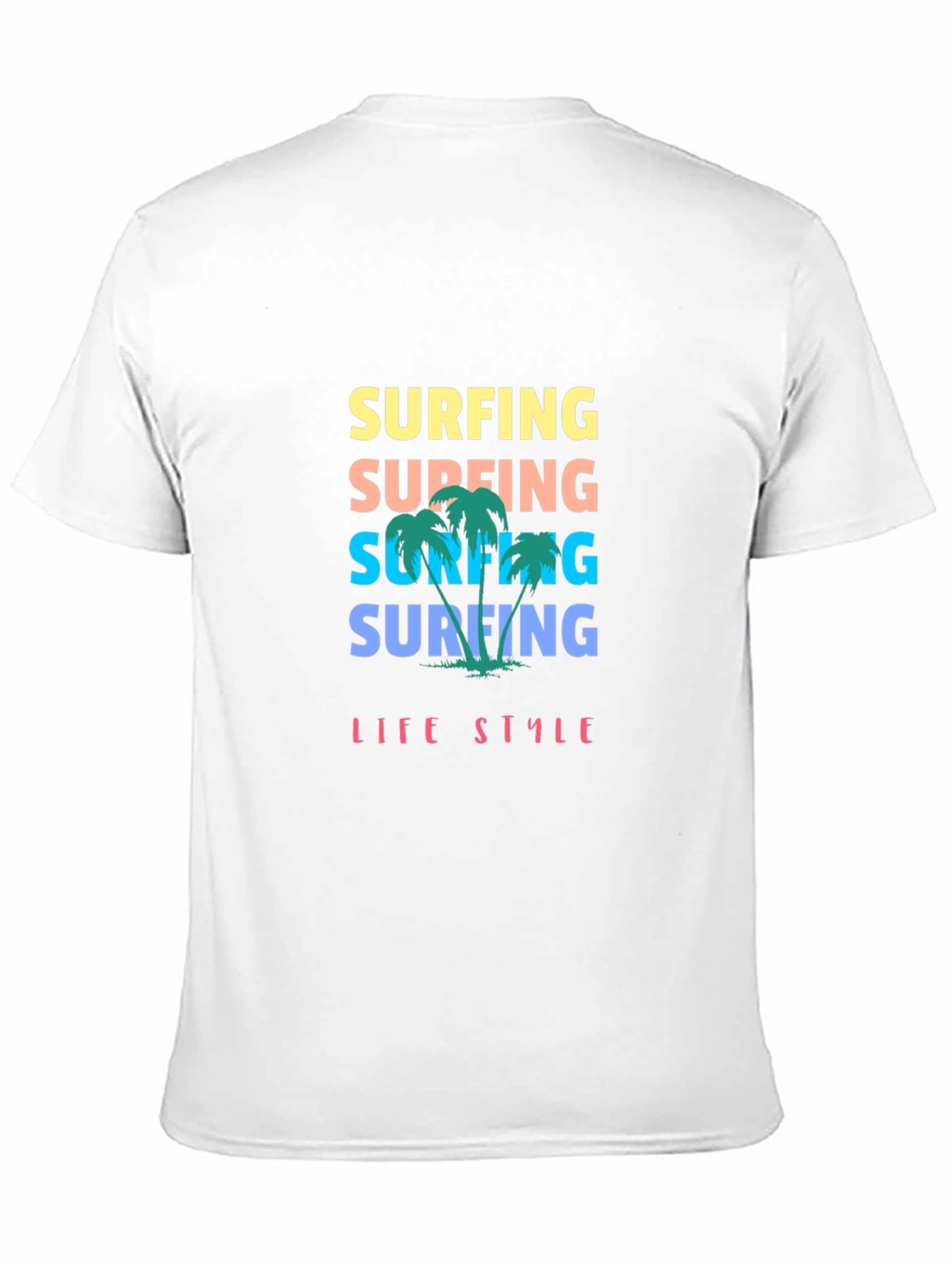 Surfing Lifestyle Graphic Tee - Black Cotton T-Shirt