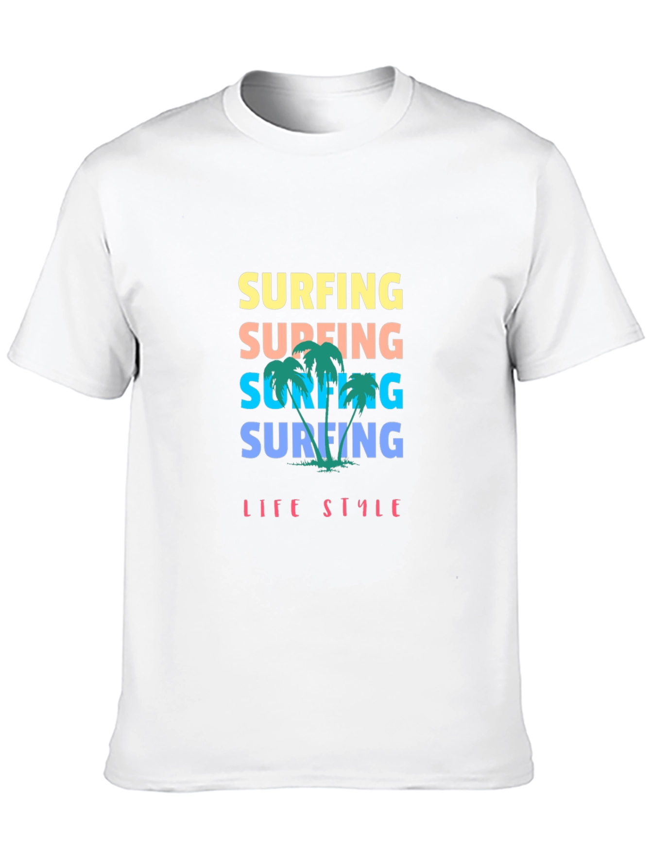 Surfing Lifestyle Graphic Tee - Black Cotton T-Shirt