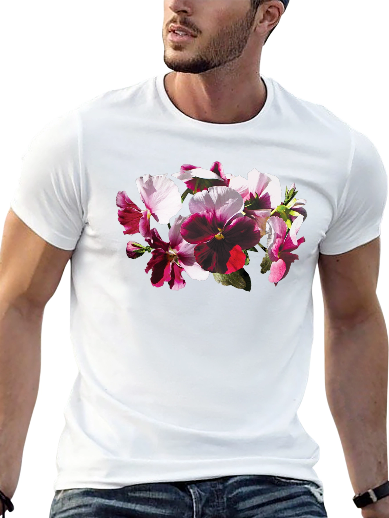 Floral Bouquet Graphic Black T-Shirt